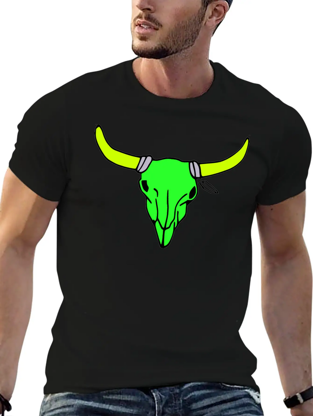 Milaino Bull Skull Stylish Everyday T-Shirt – Unisex Basic Cotton Tee