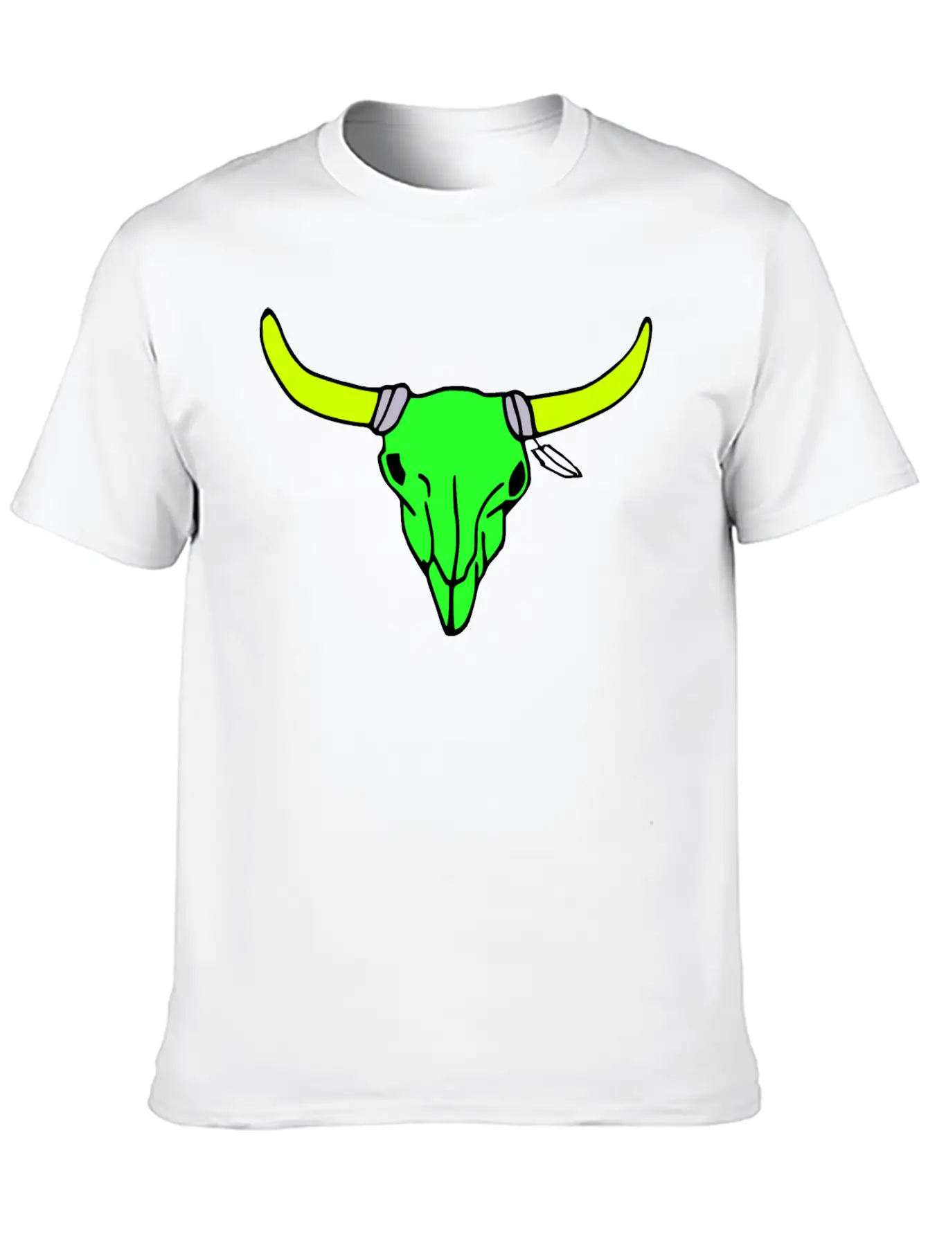 Milaino Bull Skull Stylish Everyday T-Shirt – Unisex Basic Cotton Tee