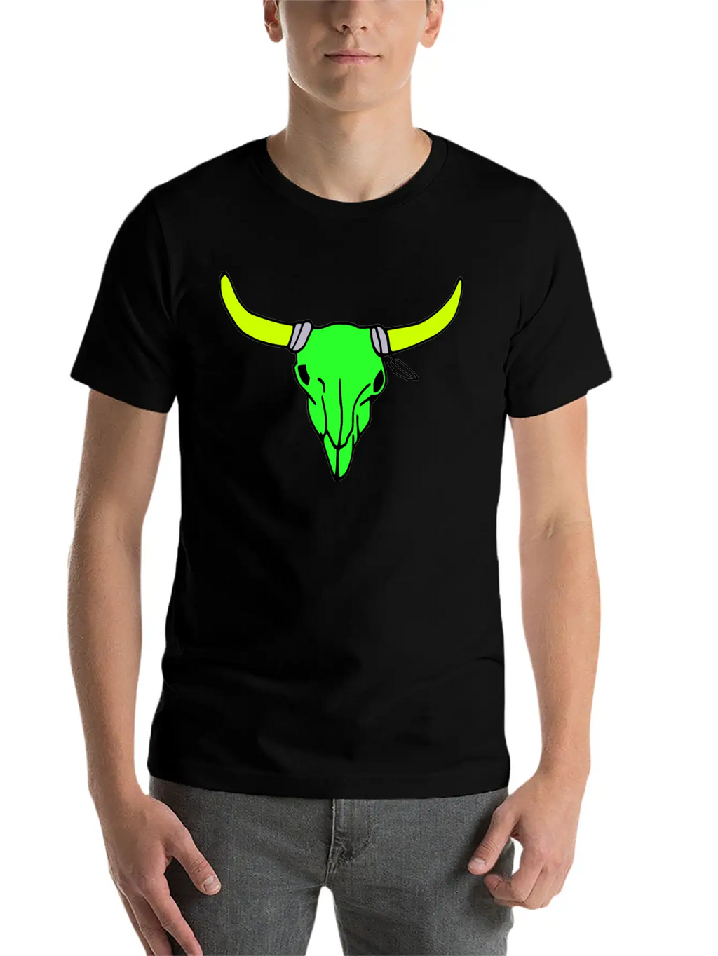 Milaino Bull Skull Stylish Everyday T-Shirt – Unisex Basic Cotton Tee