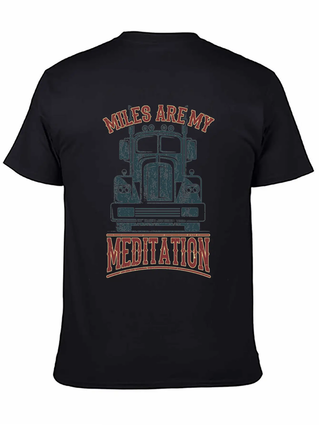 MILES FOR MEDITATION Trucker Gift For Truck Driver Stylish Everyday T-Shirt – Unisex Basic Cotton Tee