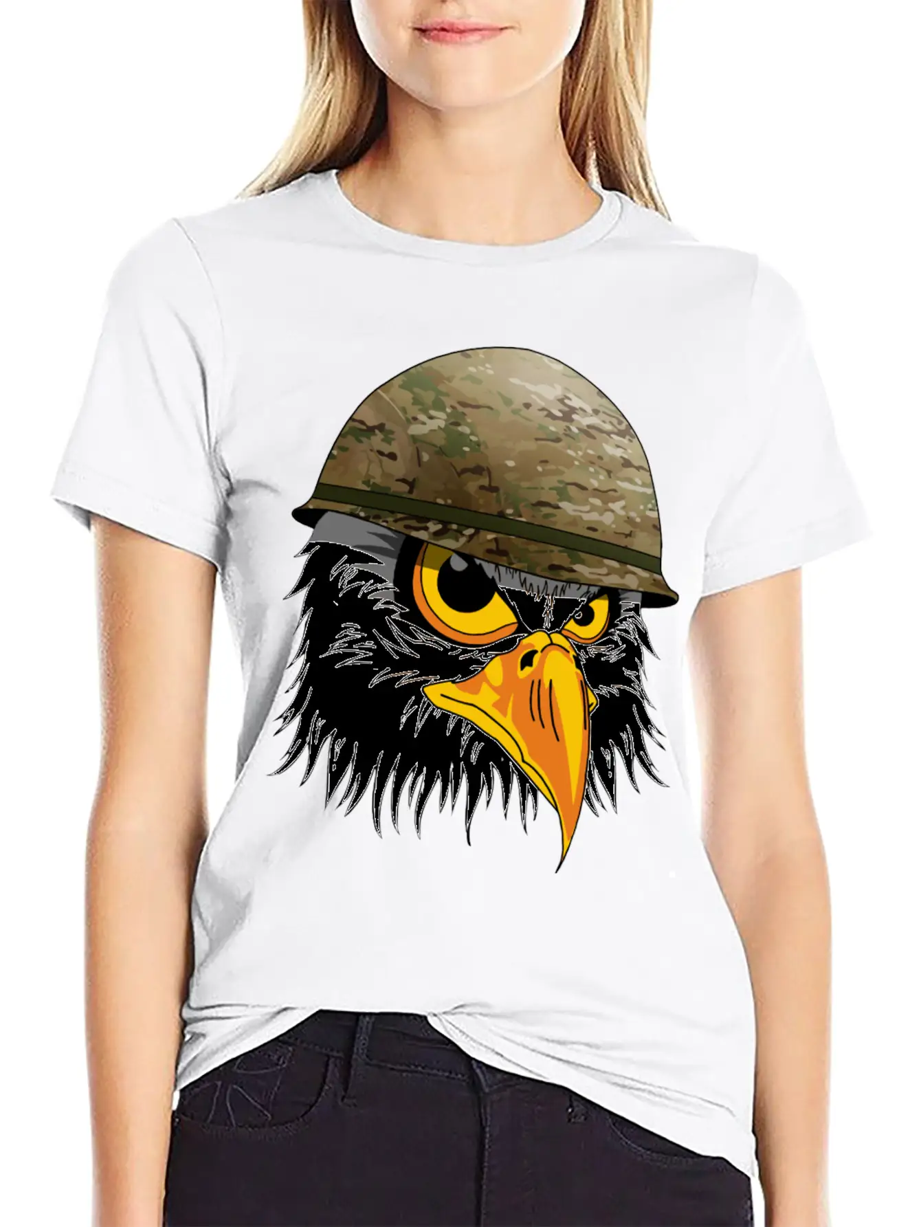 Military Bald Eage Unisex Short Sleeve Soft Cotton T-Shirt – Casual Everyday Wear