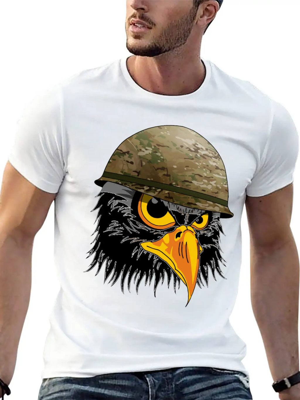Military Bald Eage Unisex Short Sleeve Soft Cotton T-Shirt – Casual Everyday Wear