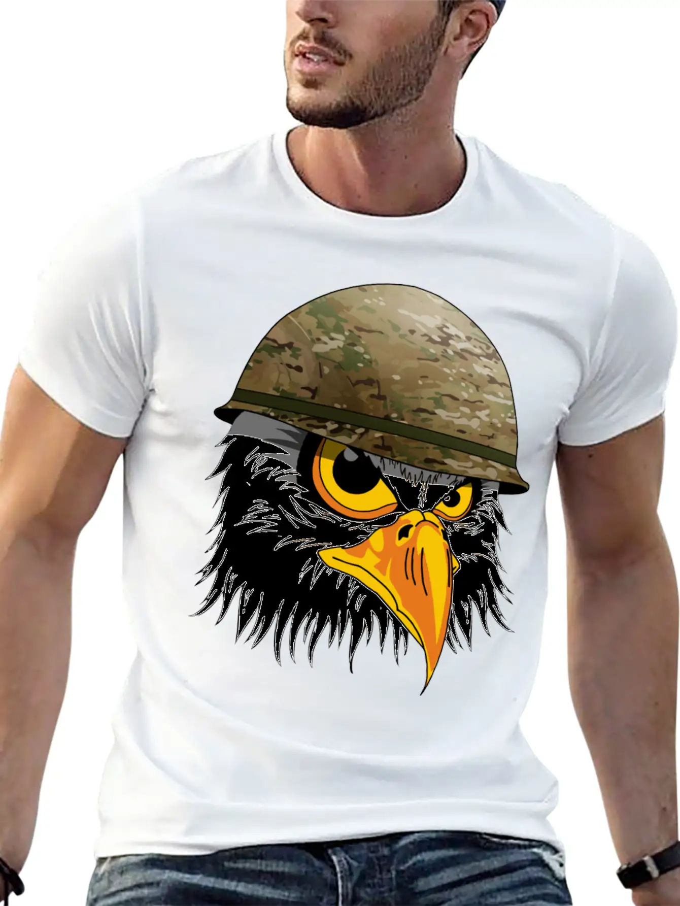 Military Bald Eage Unisex Short Sleeve Soft Cotton T-Shirt – Casual Everyday Wear