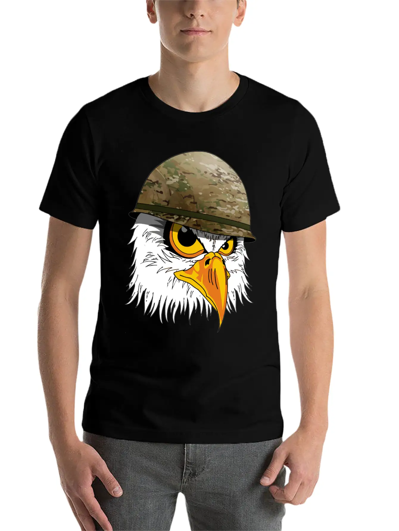 Military Bald Eage Unisex Short Sleeve Soft Cotton T-Shirt – Casual Everyday Wear
