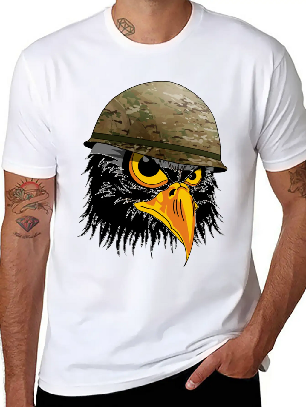 Military Bald Eage Unisex Short Sleeve Soft Cotton T-Shirt – Casual Everyday Wear