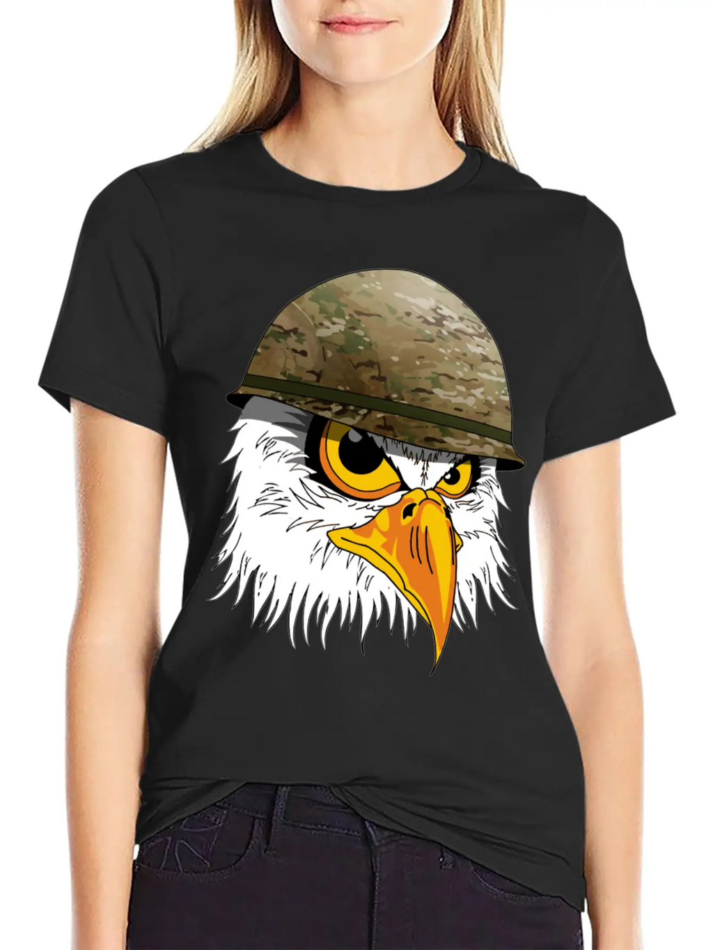 Military Bald Eage Unisex Short Sleeve Soft Cotton T-Shirt – Casual Everyday Wear