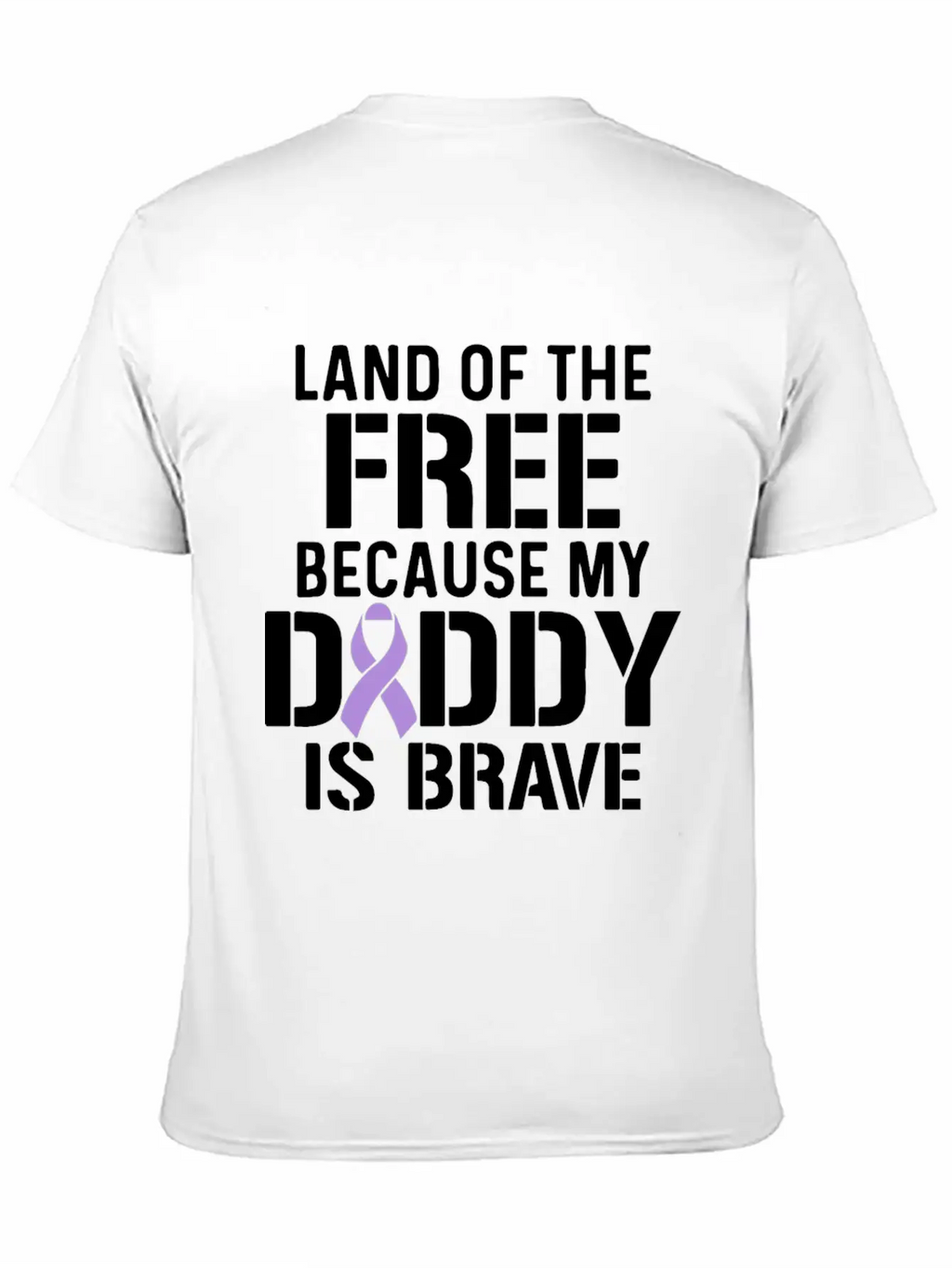 Military Child Month Purple Up Free Brave Dad Breathable Soft Cotton T-Shirt – Timeless Casual Look