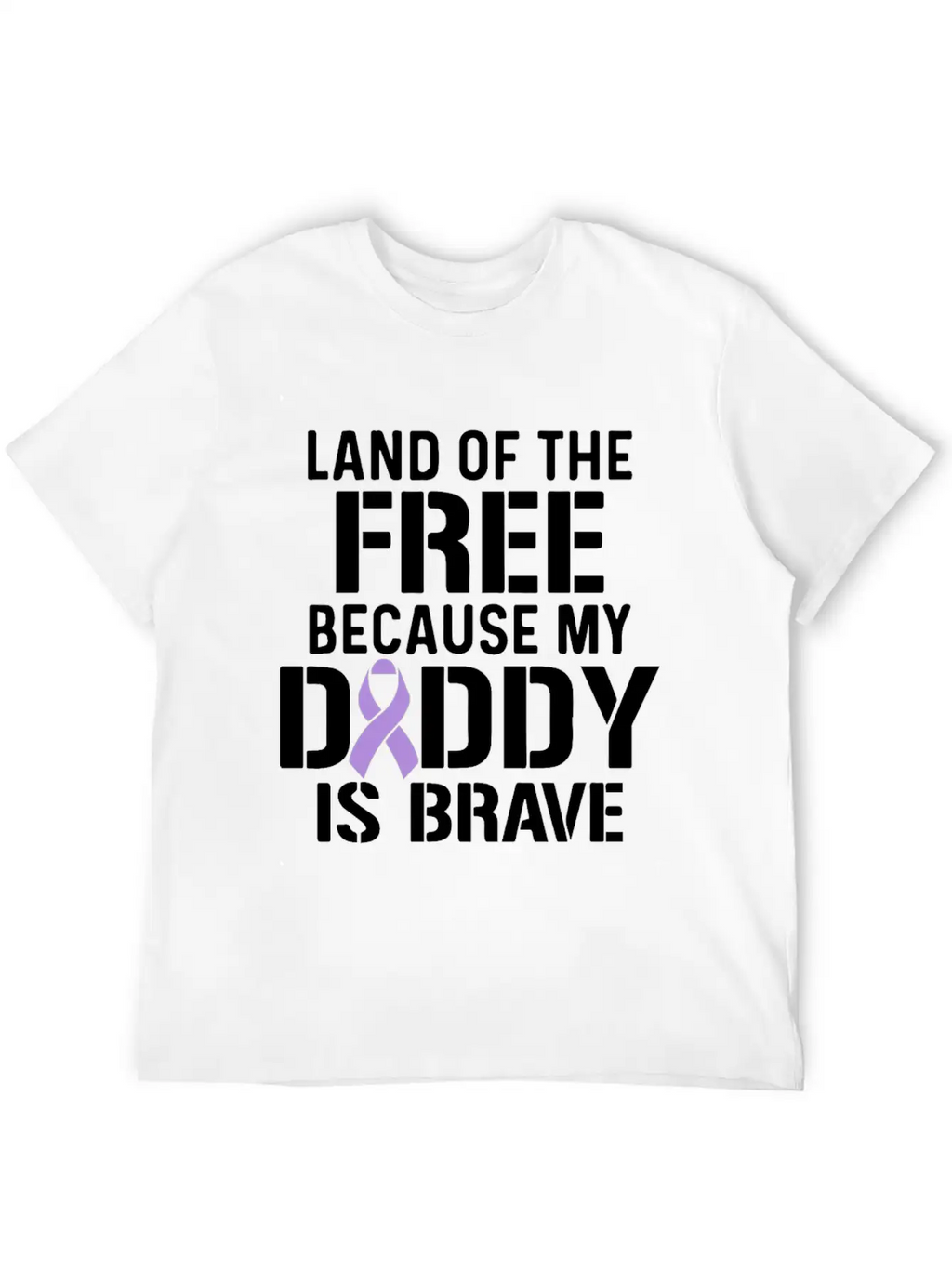 Military Child Month Purple Up Free Brave Dad Breathable Soft Cotton T-Shirt – Timeless Casual Look