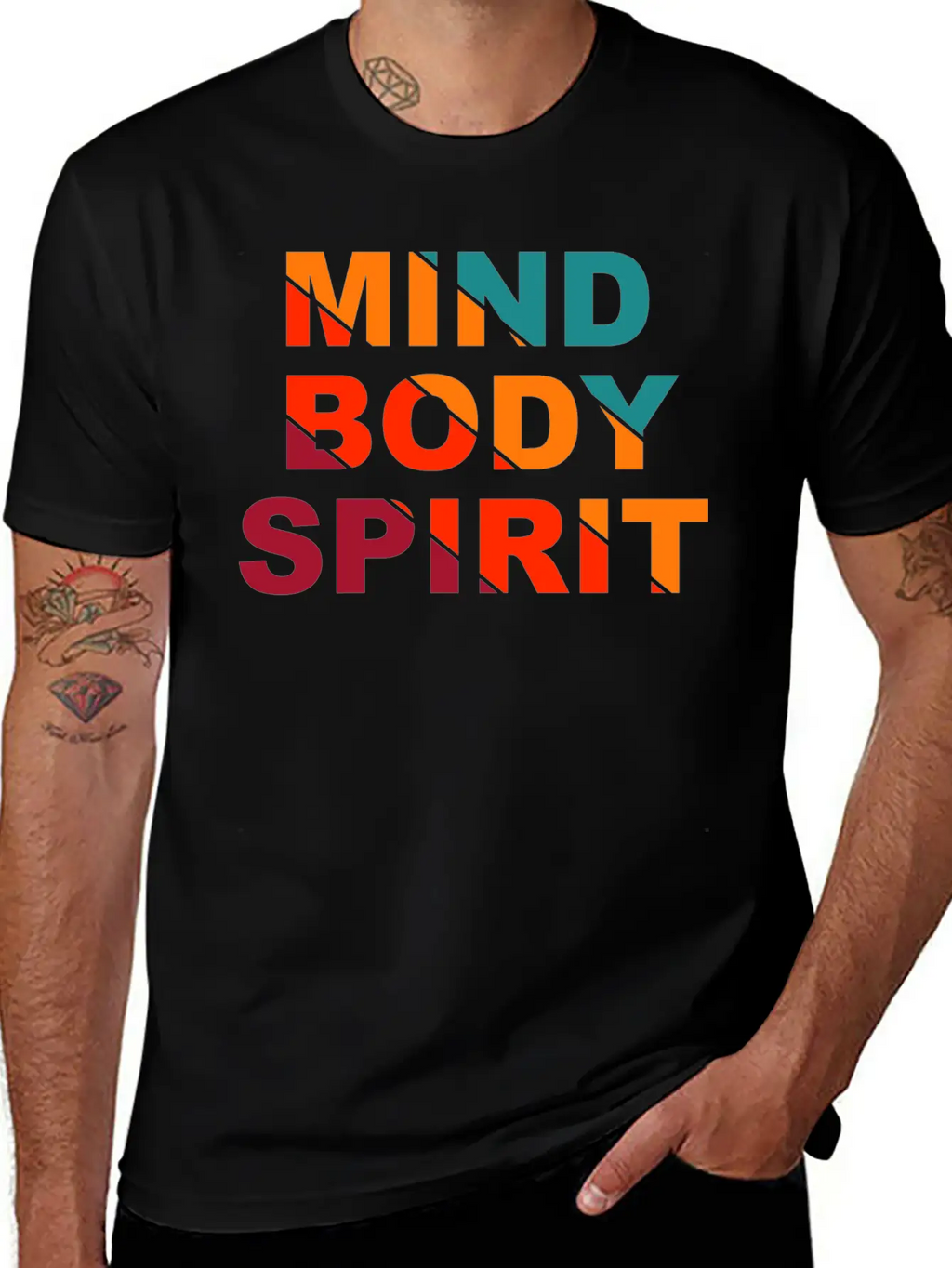 Mind Body Spirit Motivation Design Unisex Casual T-Shirt – Clean Design For Daily Comfort