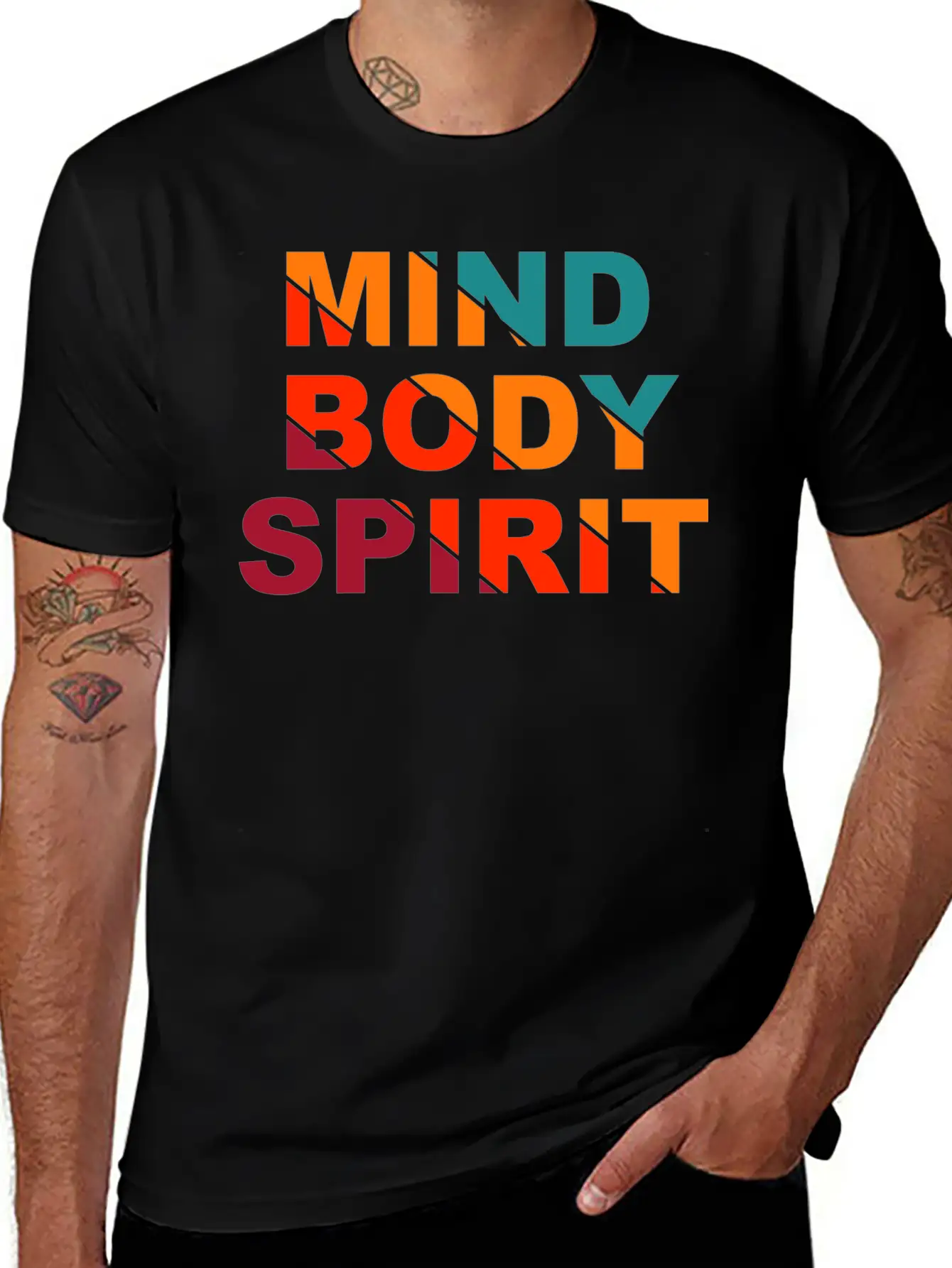 Mind Body Spirit Motivation Design Unisex Casual T-Shirt – Clean Design For Daily Comfort
