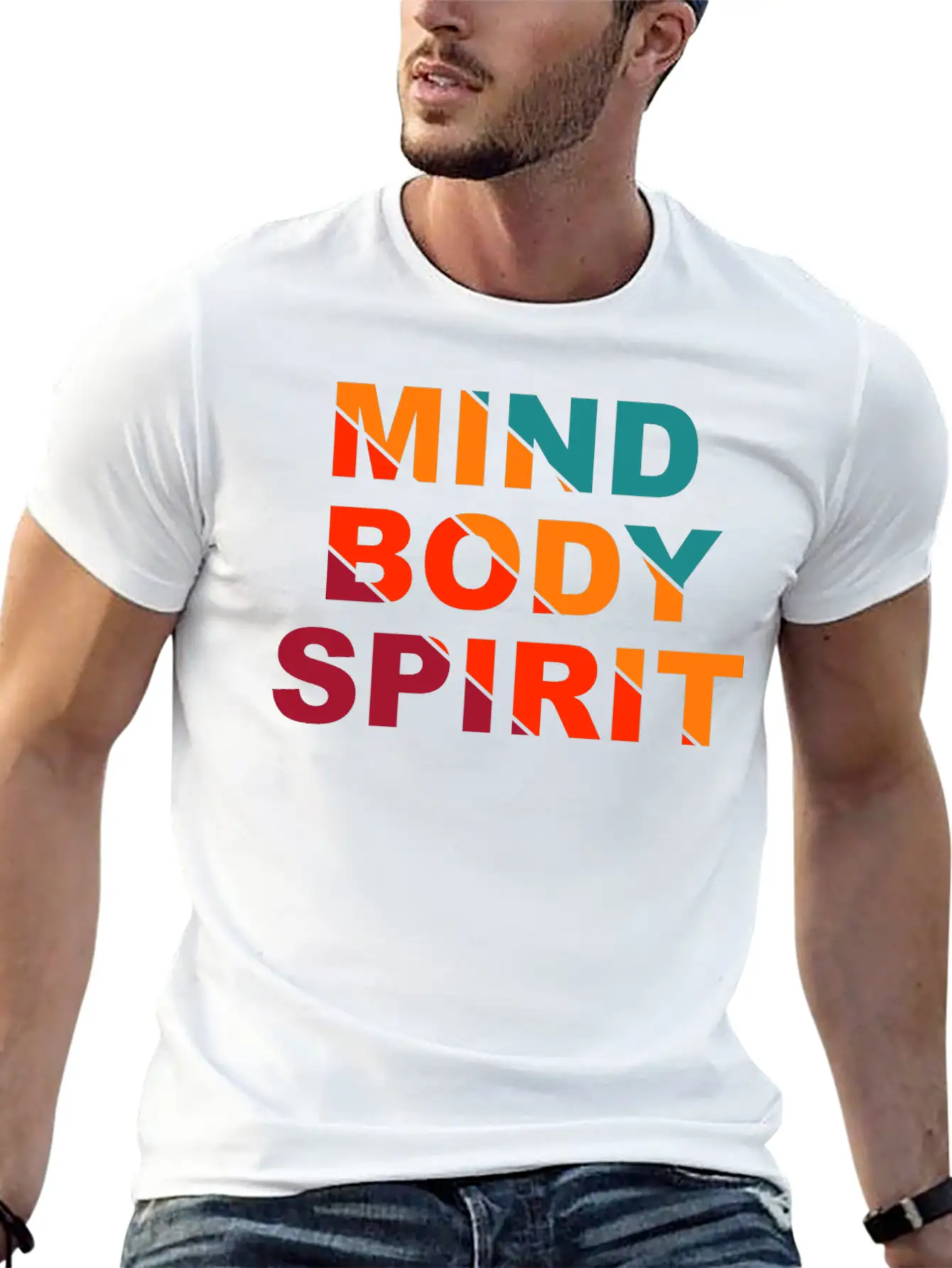 Mind Body Spirit Motivation Design Unisex Casual T-Shirt – Clean Design For Daily Comfort