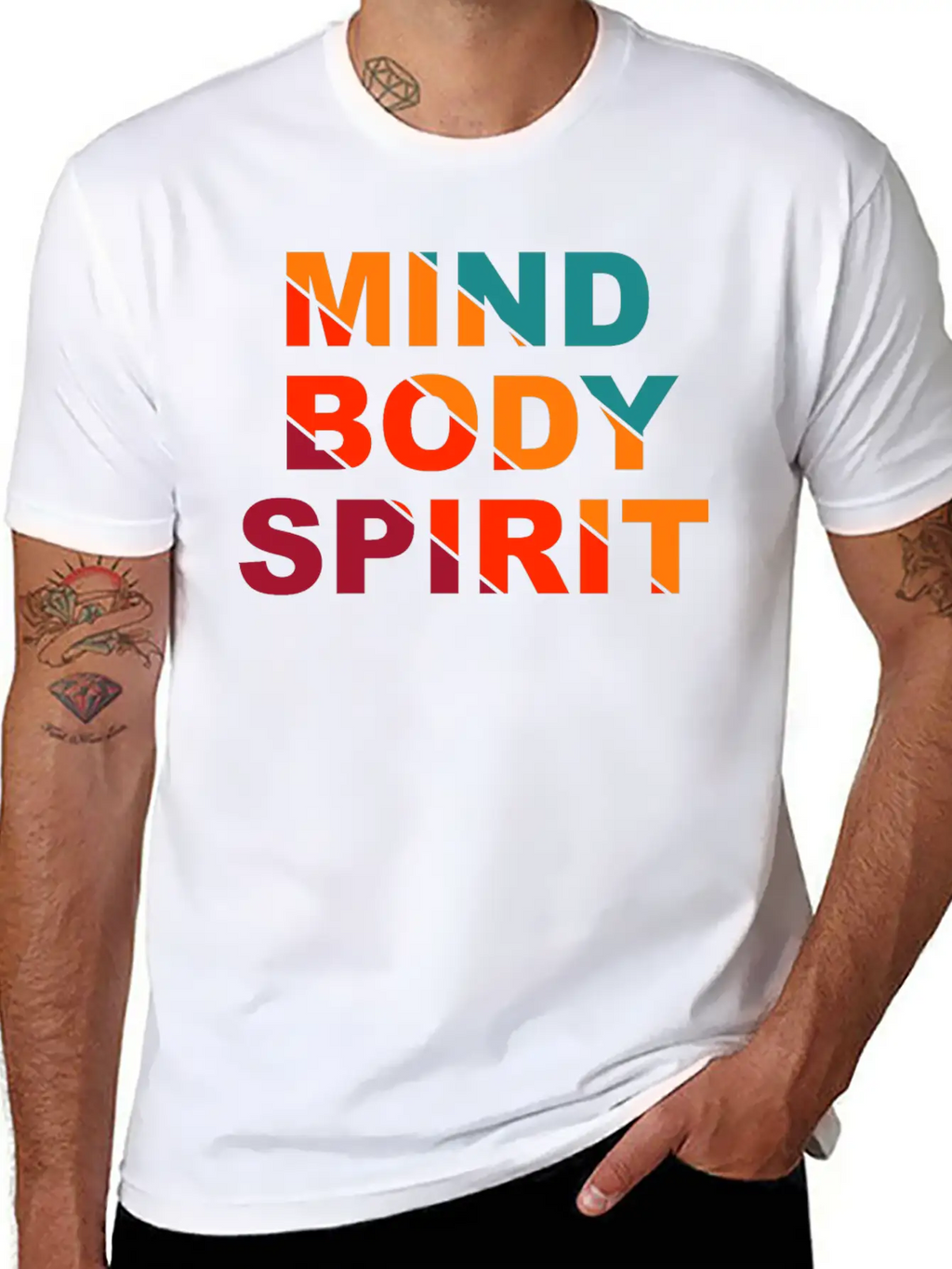 Mind Body Spirit Motivation Design Unisex Casual T-Shirt – Clean Design For Daily Comfort