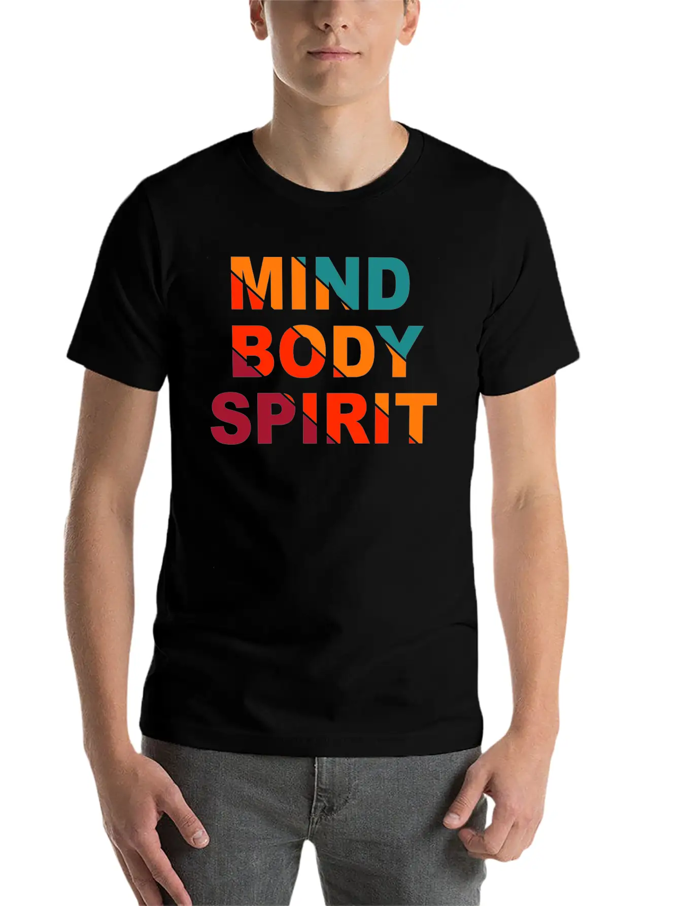 Mind Body Spirit Motivation Design Unisex Casual T-Shirt – Clean Design For Daily Comfort
