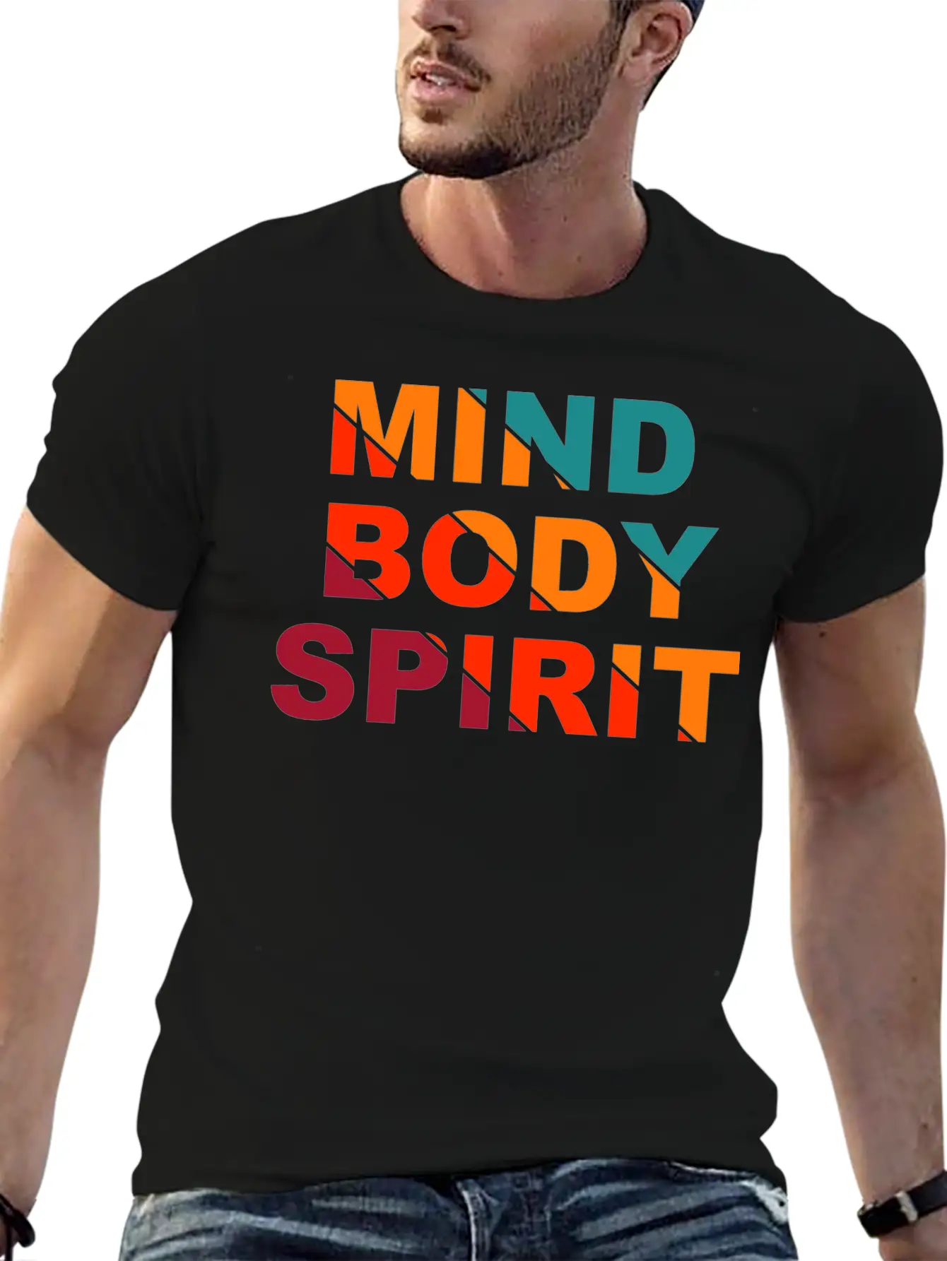 Mind Body Spirit Motivation Design Unisex Casual T-Shirt – Clean Design For Daily Comfort