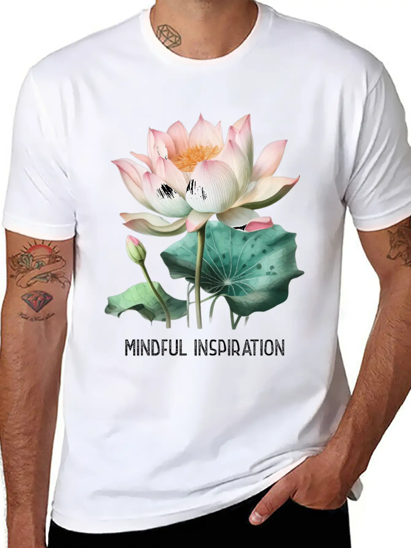 Mindfulness Saying Minimal Yoga Tee Mindful Inrati Breathable Soft Cotton T-Shirt – Timeless Casual Look