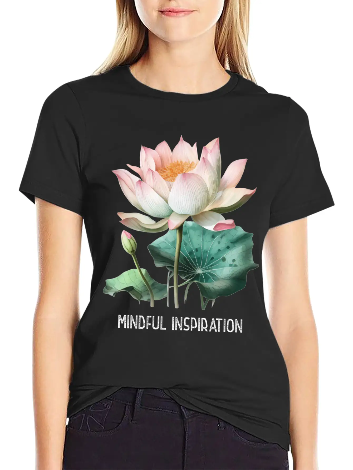 Mindfulness Saying Minimal Yoga Tee Mindful Inrati Breathable Soft Cotton T-Shirt – Timeless Casual Look