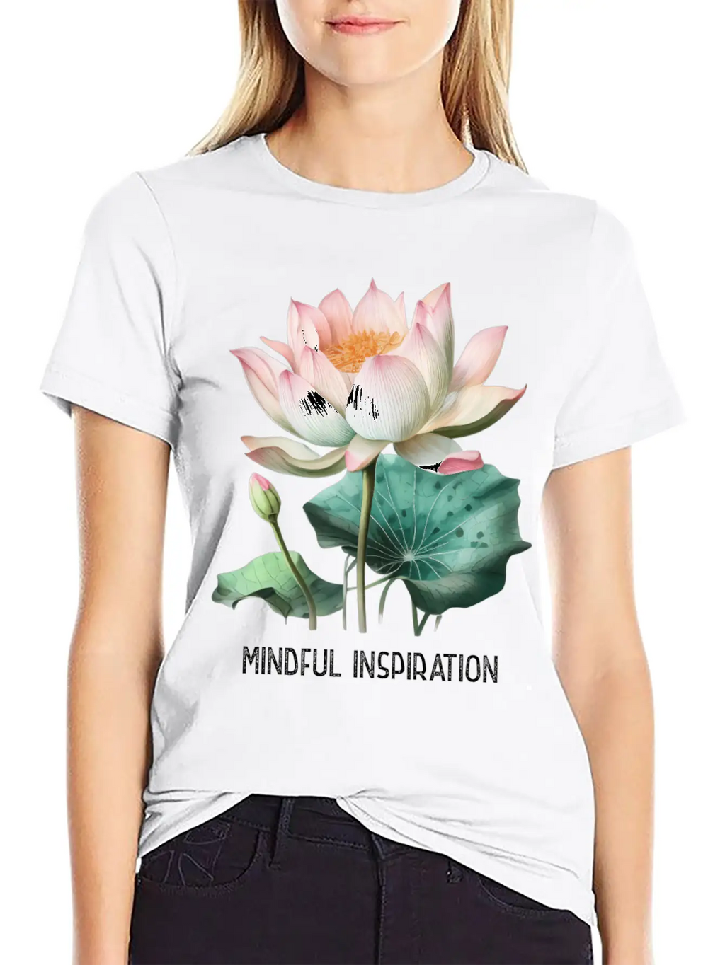 Mindfulness Saying Minimal Yoga Tee Mindful Inrati Breathable Soft Cotton T-Shirt – Timeless Casual Look