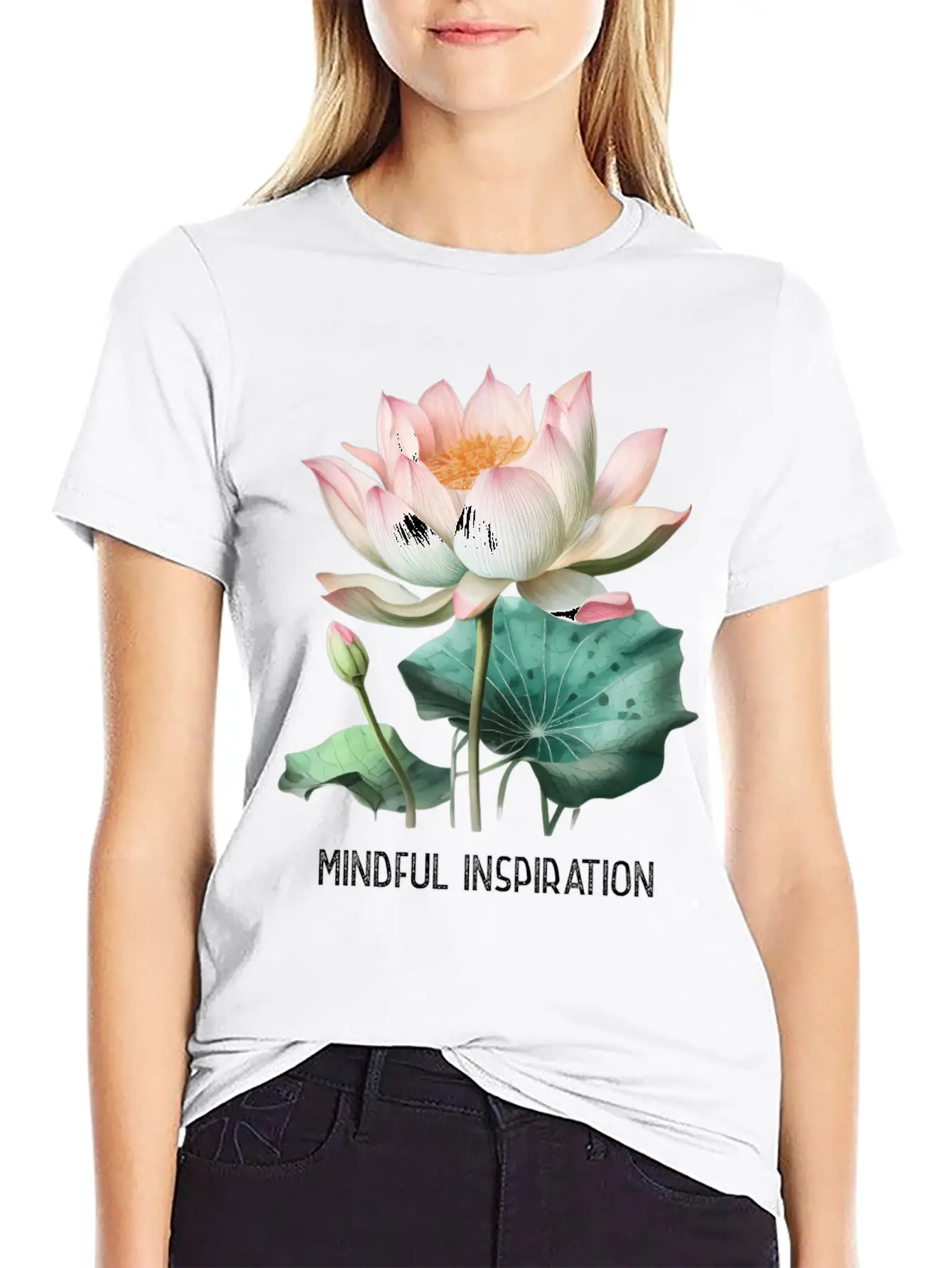 Mindfulness Saying Minimal Yoga Tee Mindful Inrati Breathable Soft Cotton T-Shirt – Timeless Casual Look