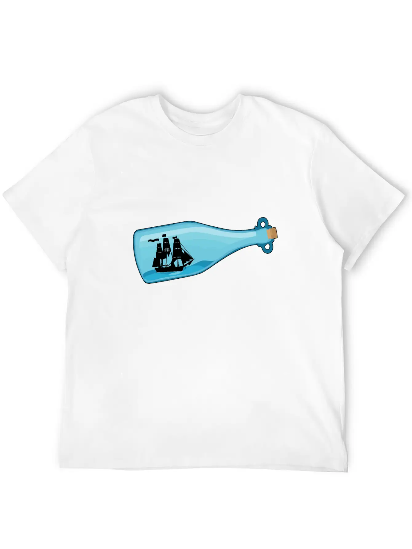 Miniature Ship Bottle Post Stylish Everyday T-Shirt – Unisex Basic Cotton Tee