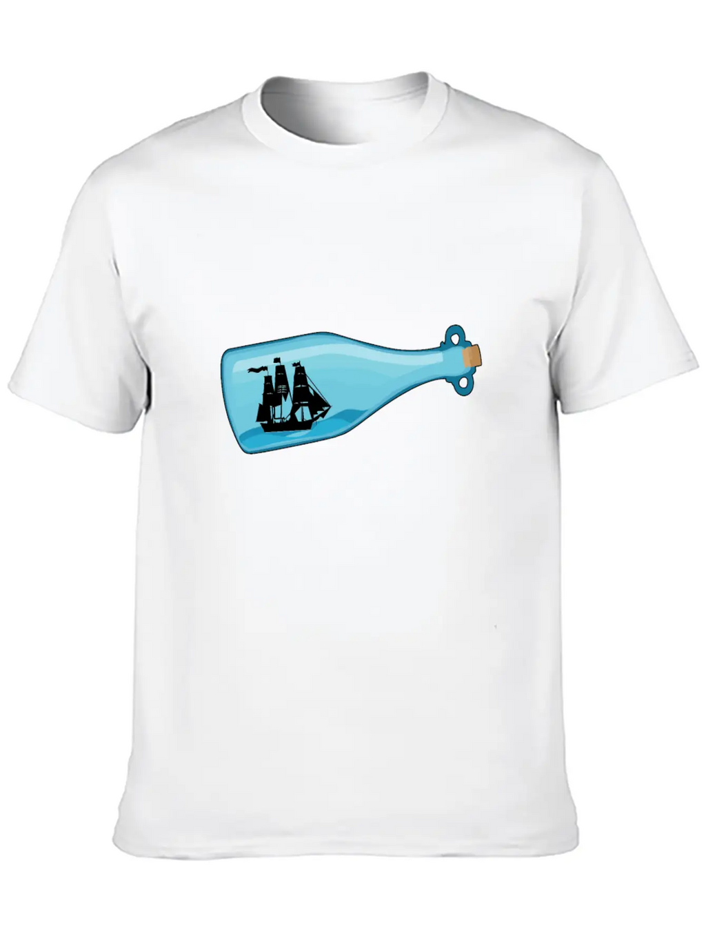 Miniature Ship Bottle Post Stylish Everyday T-Shirt – Unisex Basic Cotton Tee