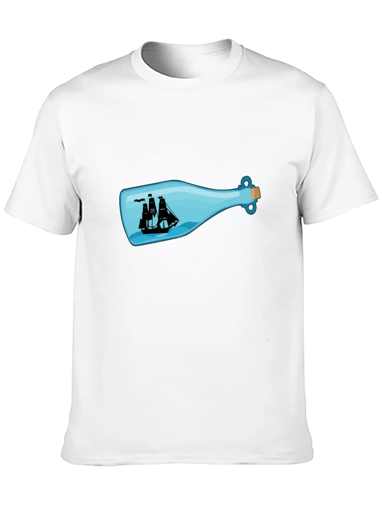 Miniature Ship Bottle Post Stylish Everyday T-Shirt – Unisex Basic Cotton Tee