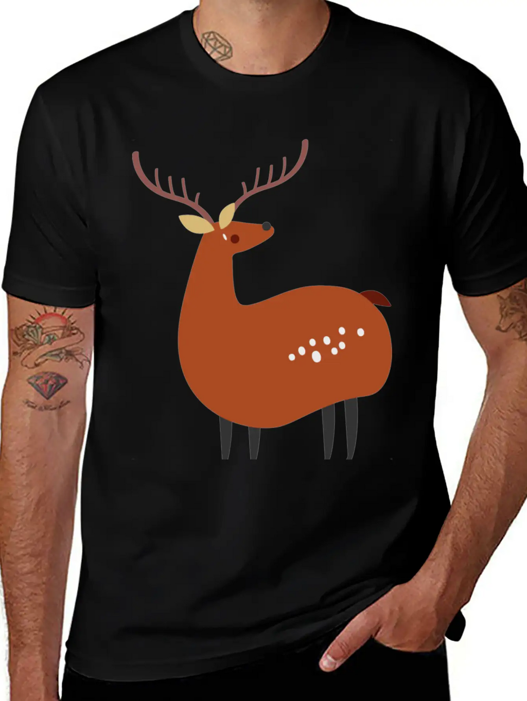 Minimal Deer Unisex Casual T-Shirt – Clean Design For Daily Comfort