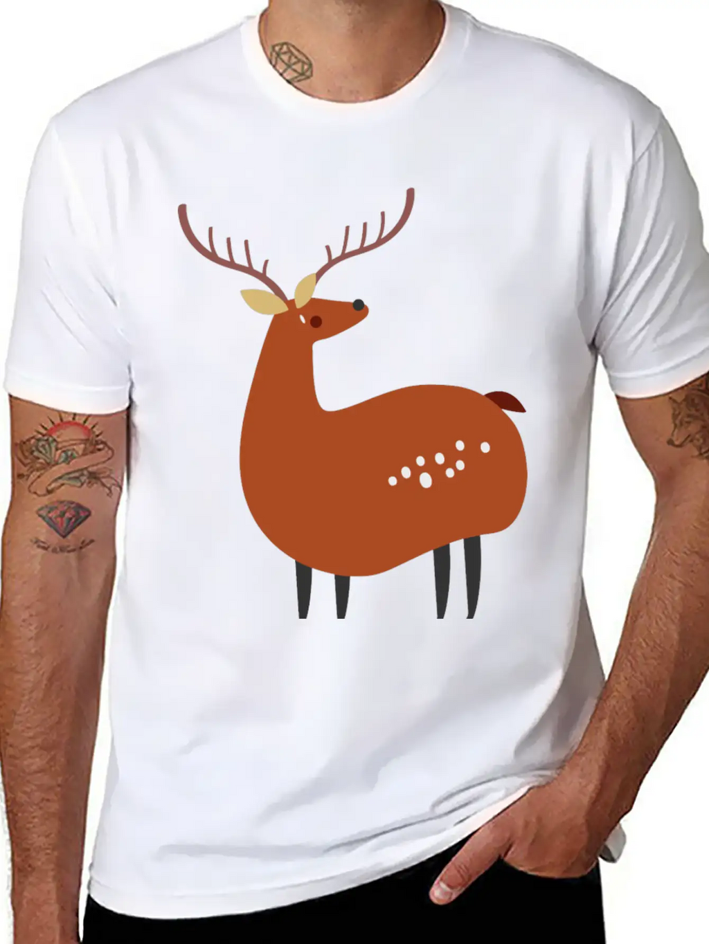Minimal Deer Unisex Casual T-Shirt – Clean Design For Daily Comfort