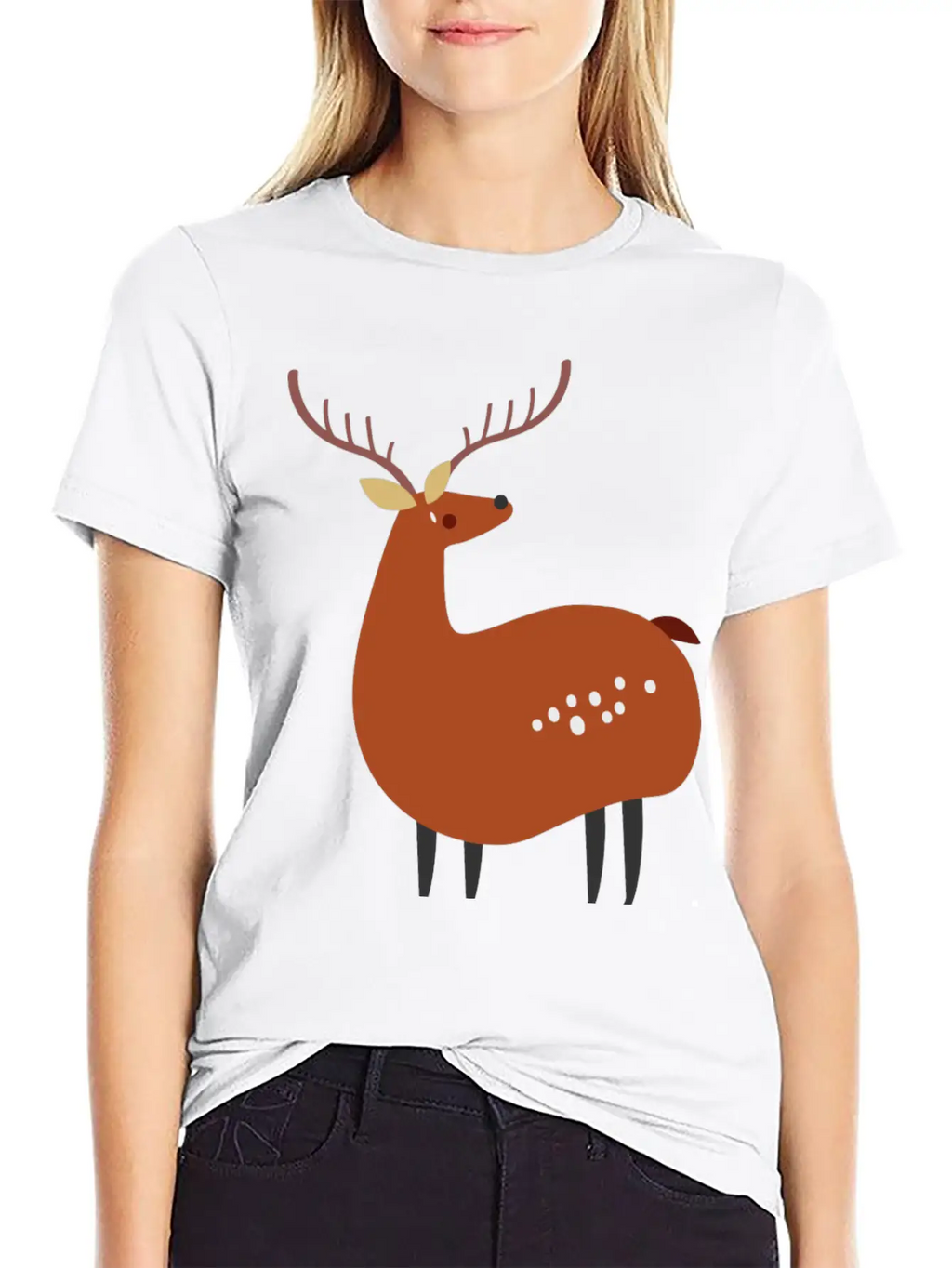 Minimal Deer Unisex Casual T-Shirt – Clean Design For Daily Comfort