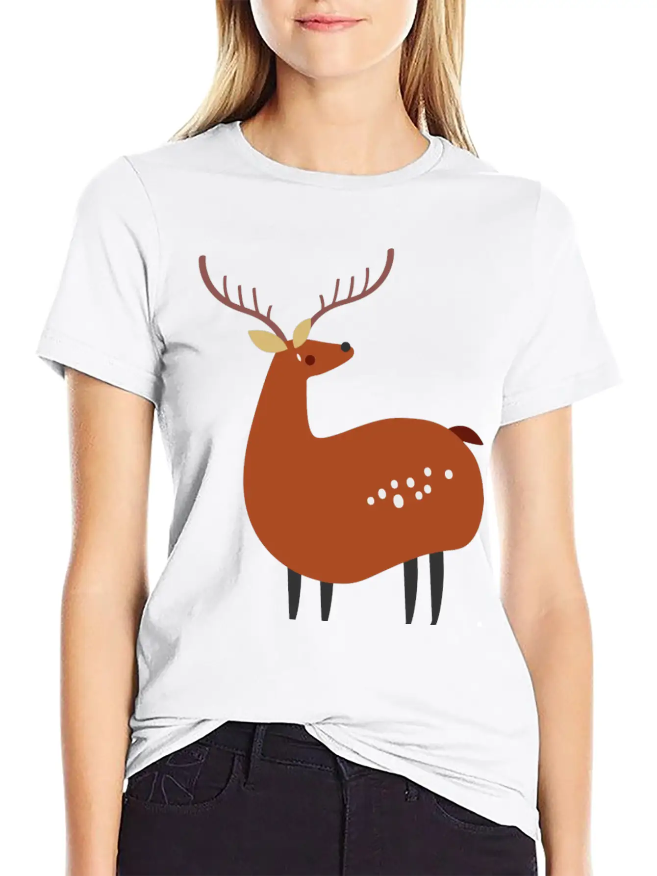 Minimal Deer Unisex Casual T-Shirt – Clean Design For Daily Comfort