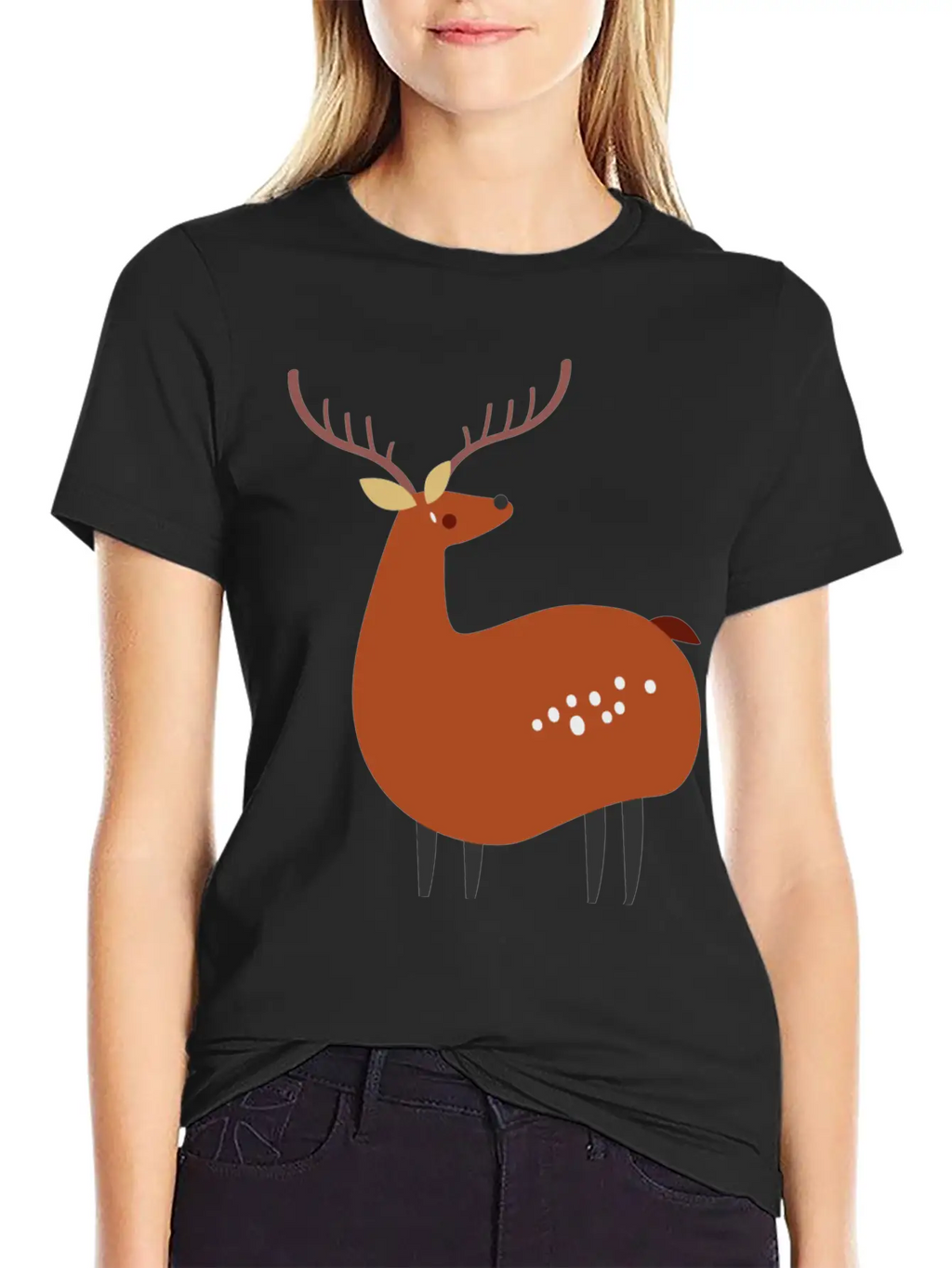 Minimal Deer Unisex Casual T-Shirt – Clean Design For Daily Comfort