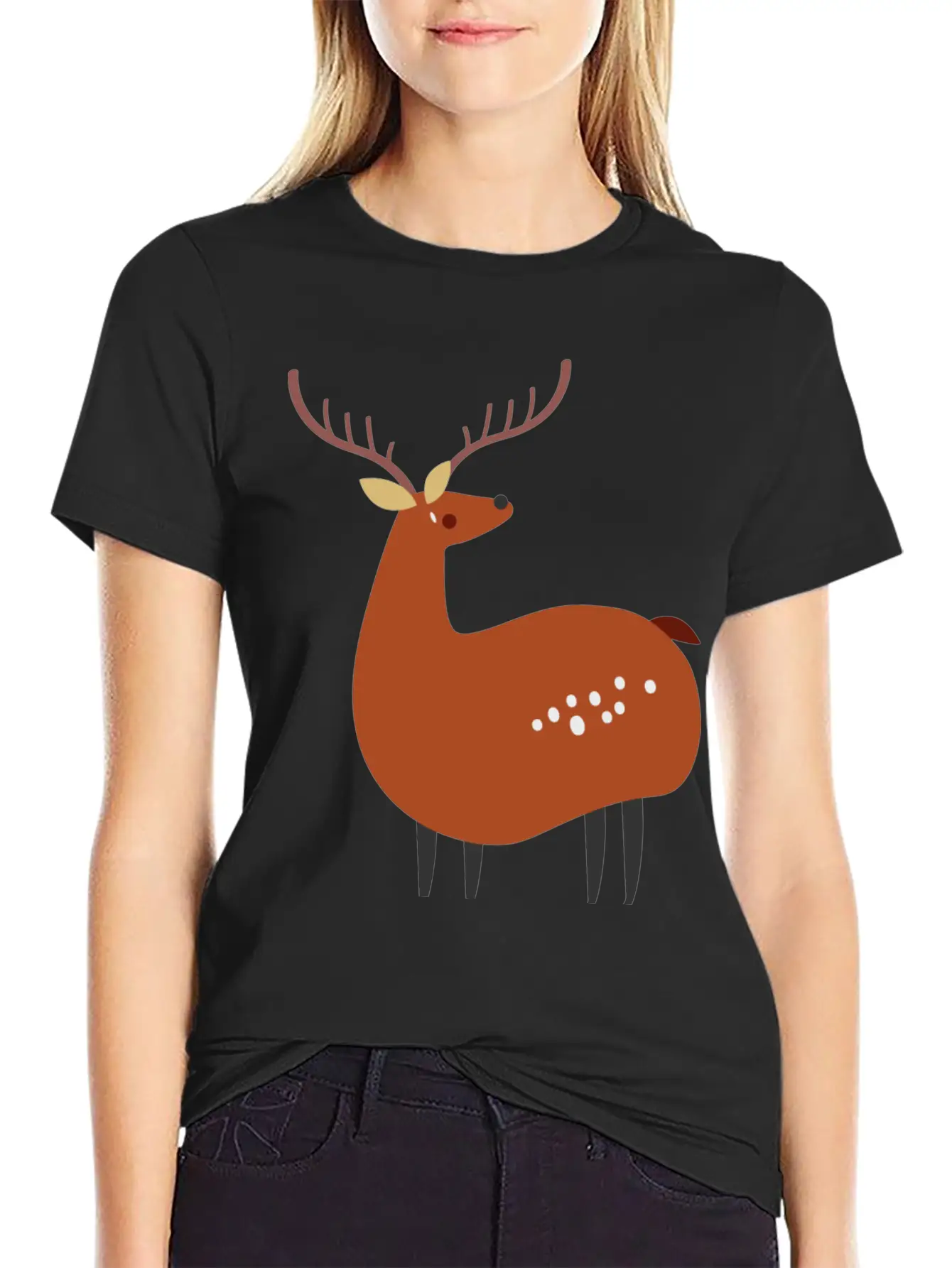 Minimal Deer Unisex Casual T-Shirt – Clean Design For Daily Comfort
