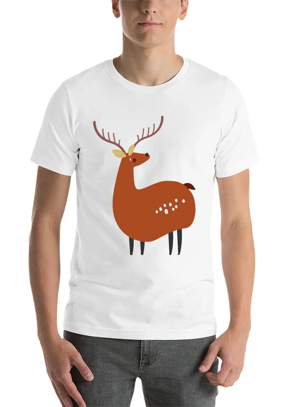 Minimal Deer Unisex Casual T-Shirt – Clean Design For Daily Comfort