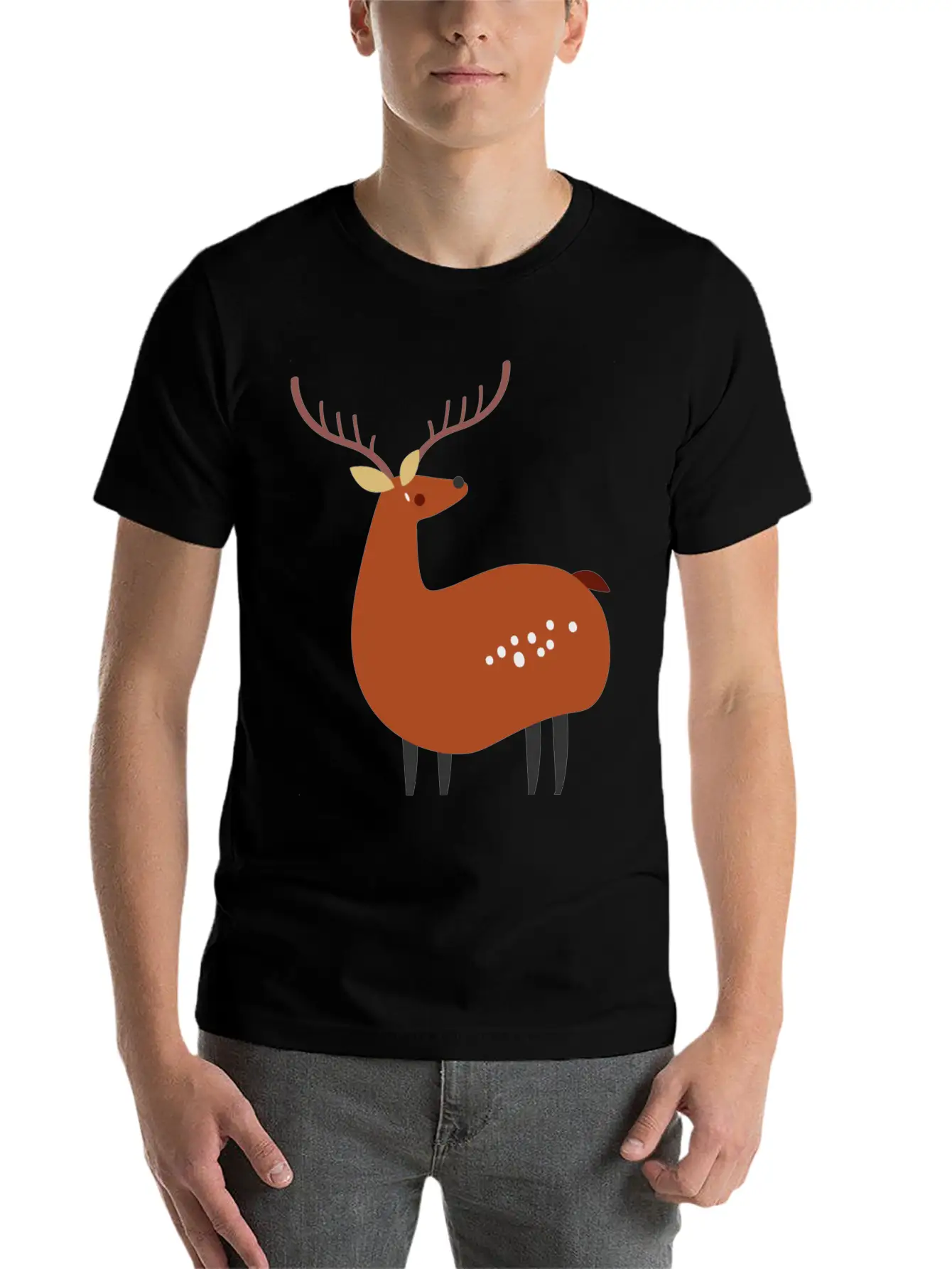 Minimal Deer Unisex Casual T-Shirt – Clean Design For Daily Comfort