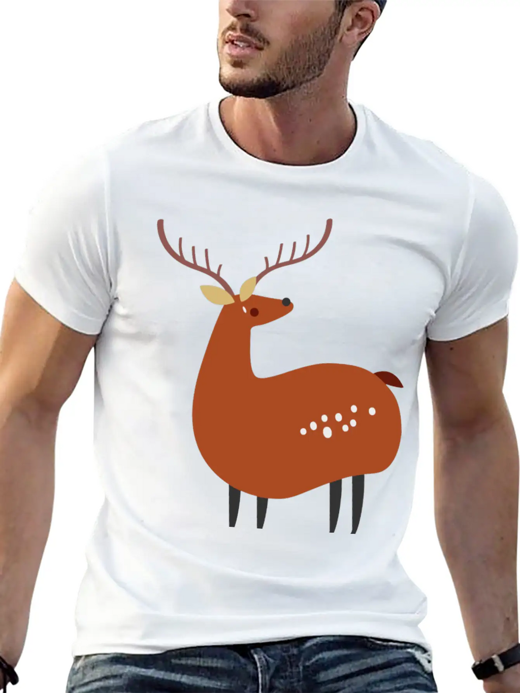 Minimal Deer Unisex Casual T-Shirt – Clean Design For Daily Comfort
