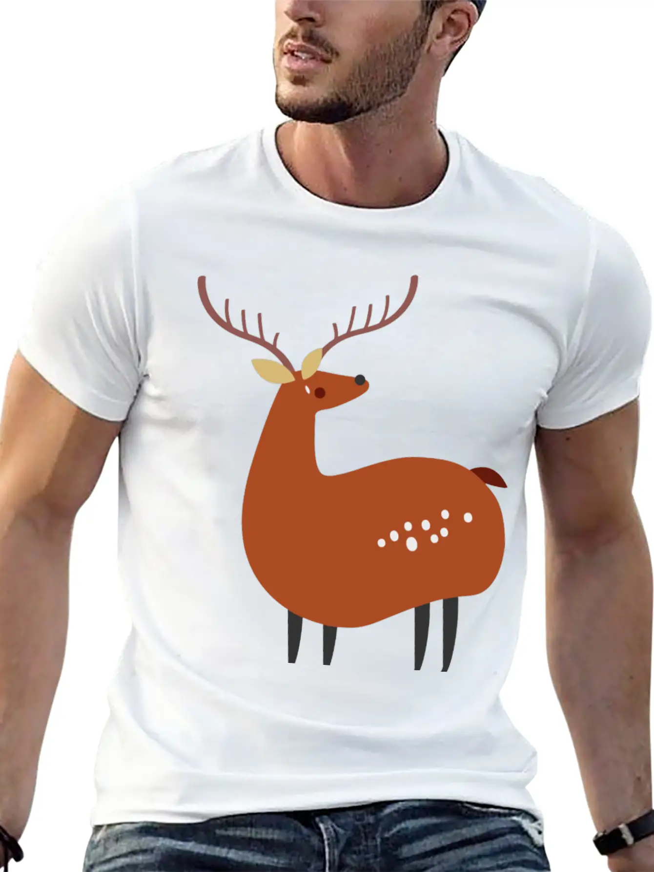 Minimal Deer Unisex Casual T-Shirt – Clean Design For Daily Comfort