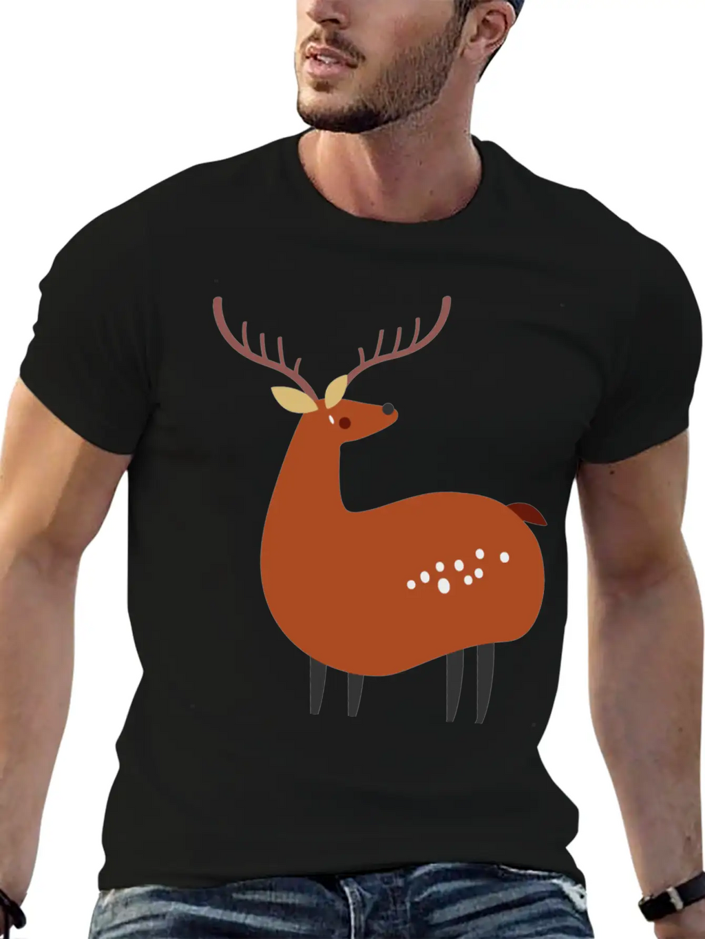Minimal Deer Unisex Casual T-Shirt – Clean Design For Daily Comfort