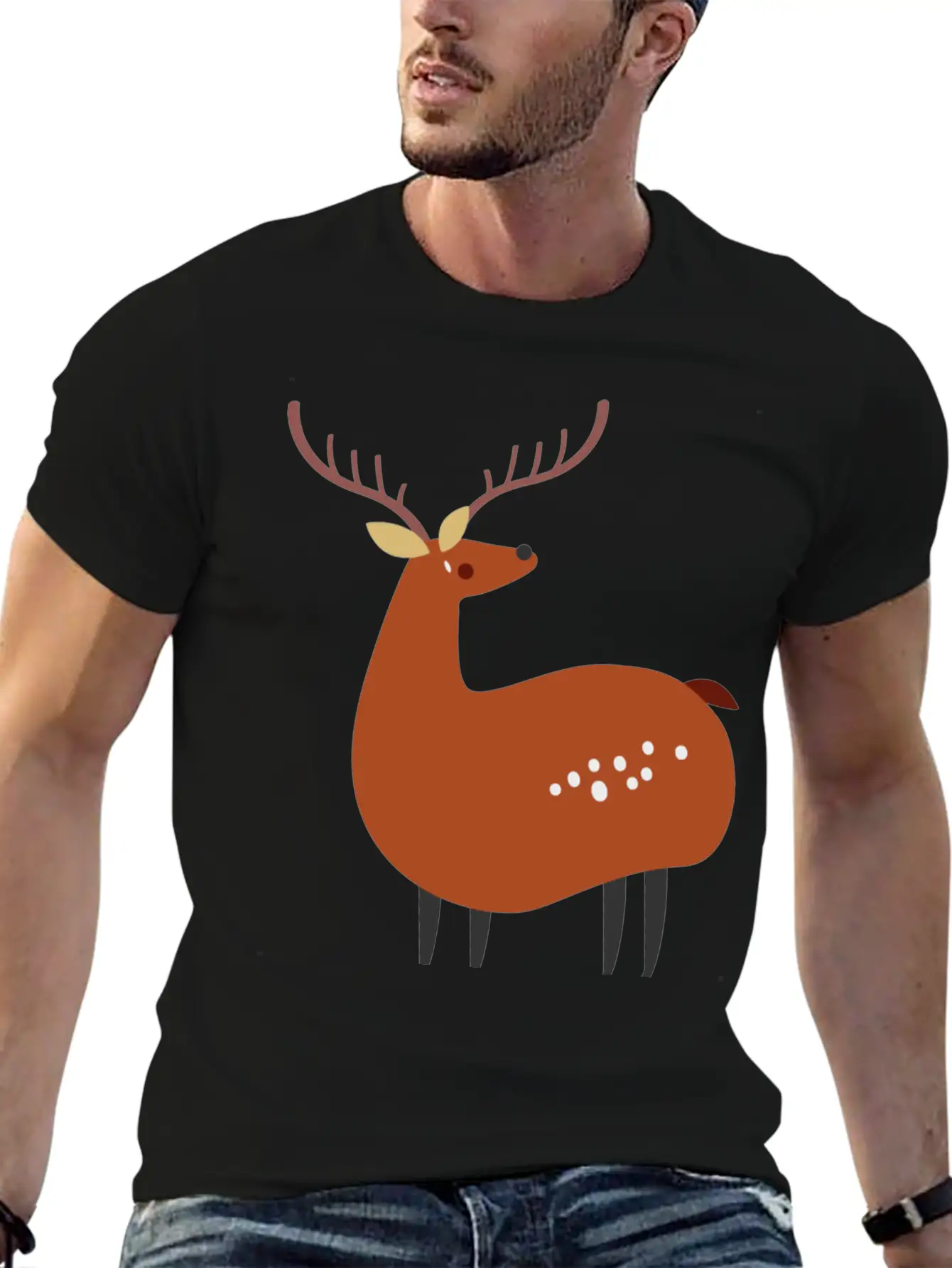 Minimal Deer Unisex Casual T-Shirt – Clean Design For Daily Comfort