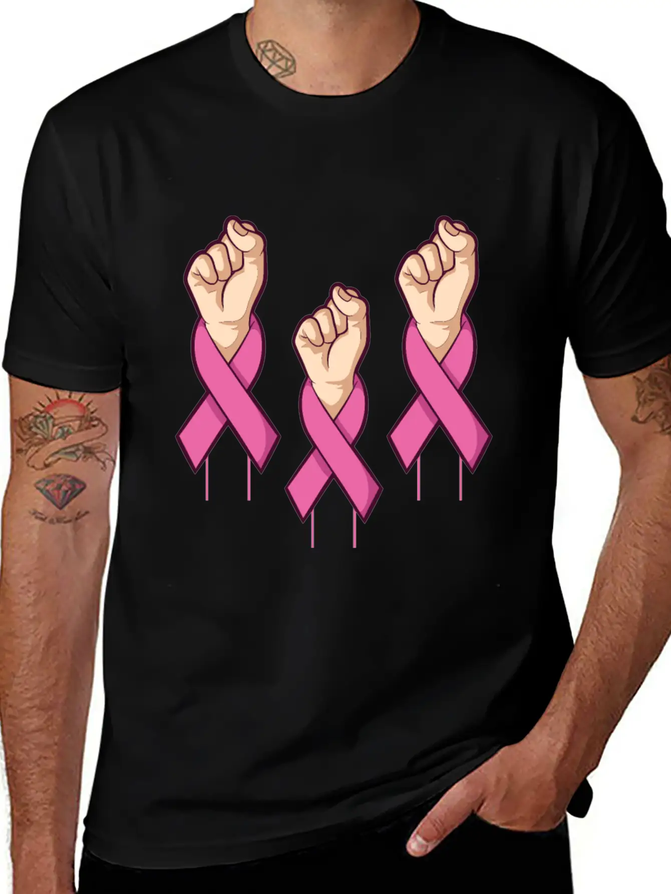 Miscellaneous Fight Cancer Breathable Soft Cotton T-Shirt – Timeless Casual Look