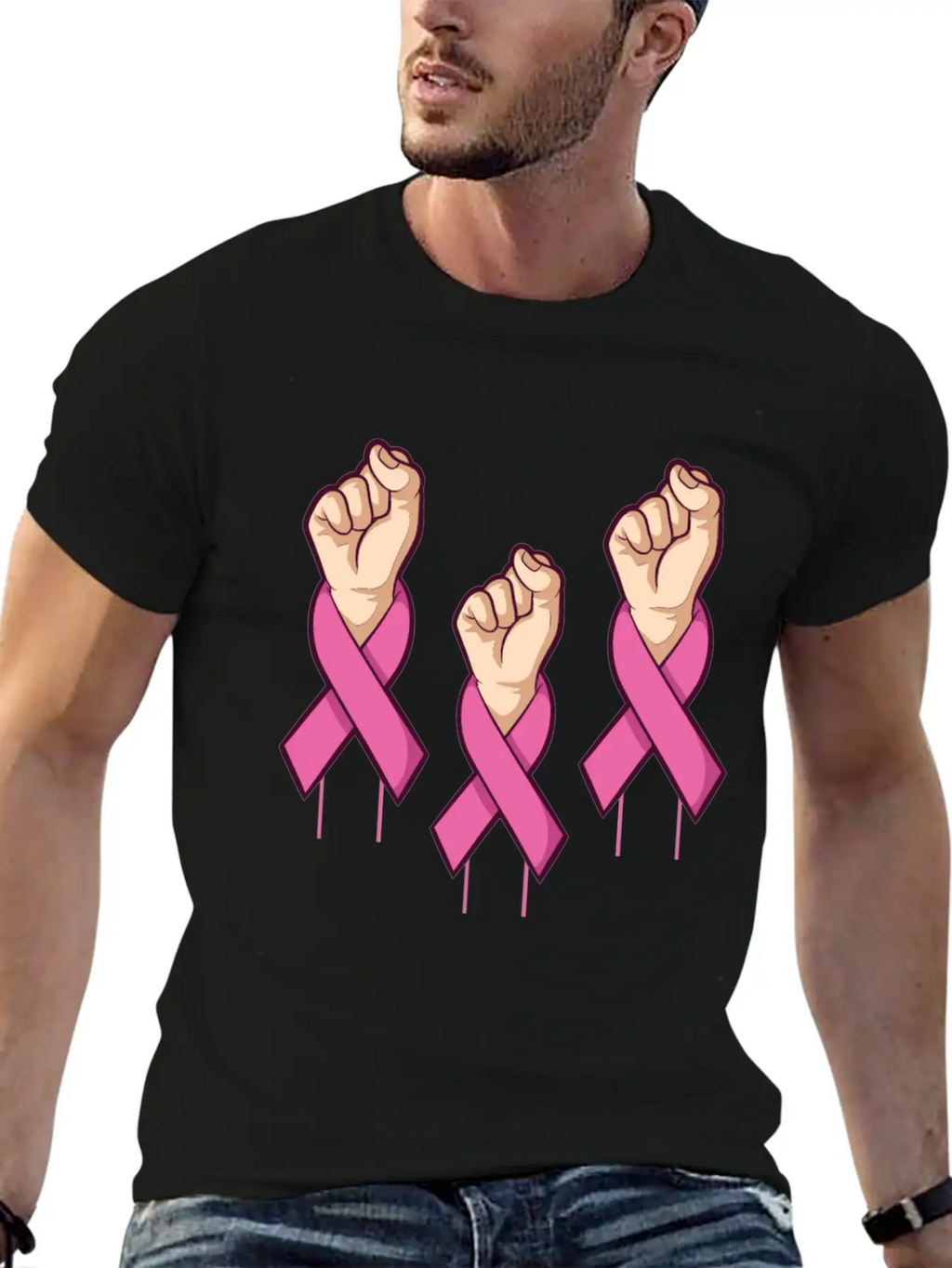Miscellaneous Fight Cancer Breathable Soft Cotton T-Shirt – Timeless Casual Look