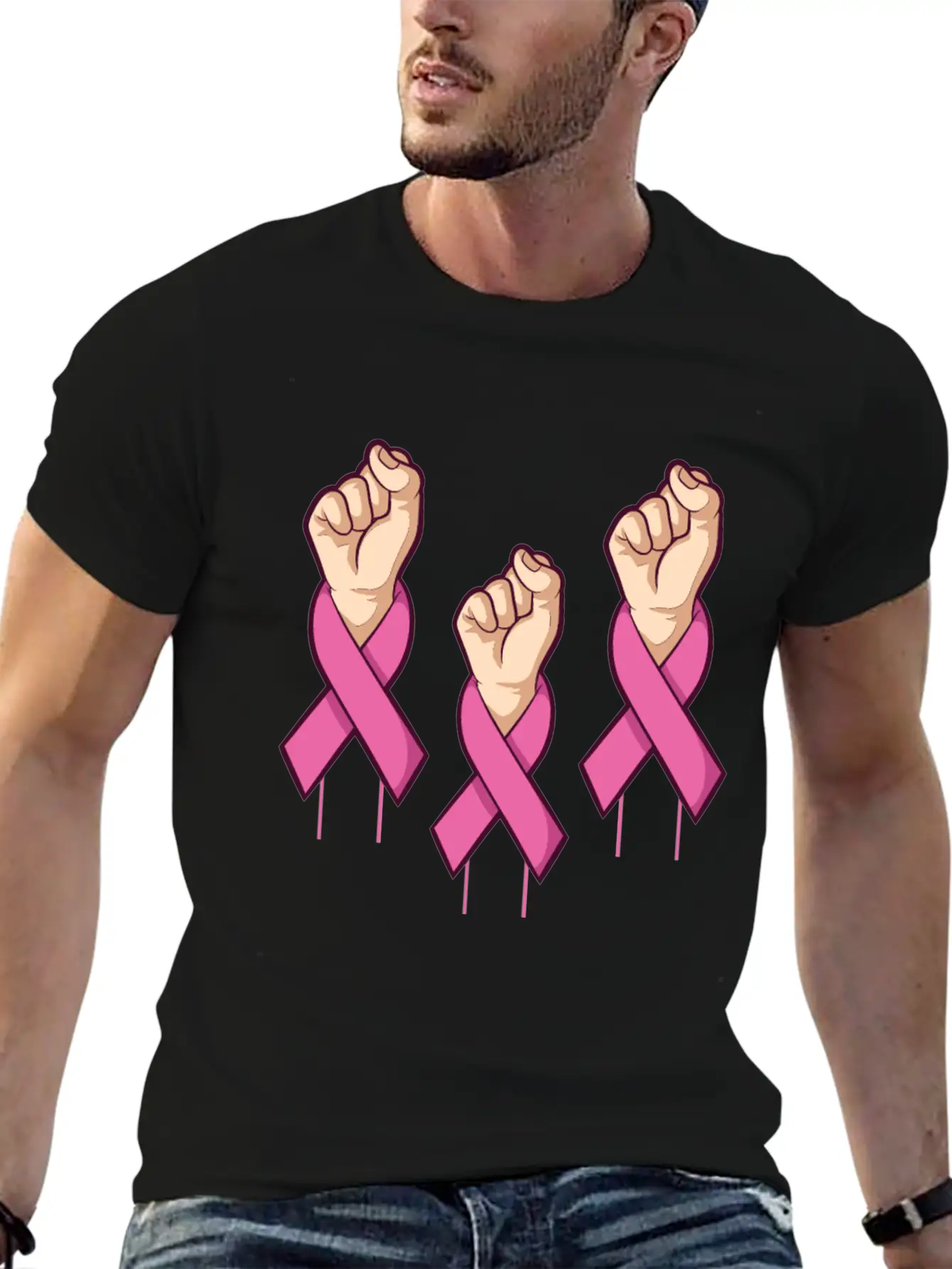 Miscellaneous Fight Cancer Breathable Soft Cotton T-Shirt – Timeless Casual Look