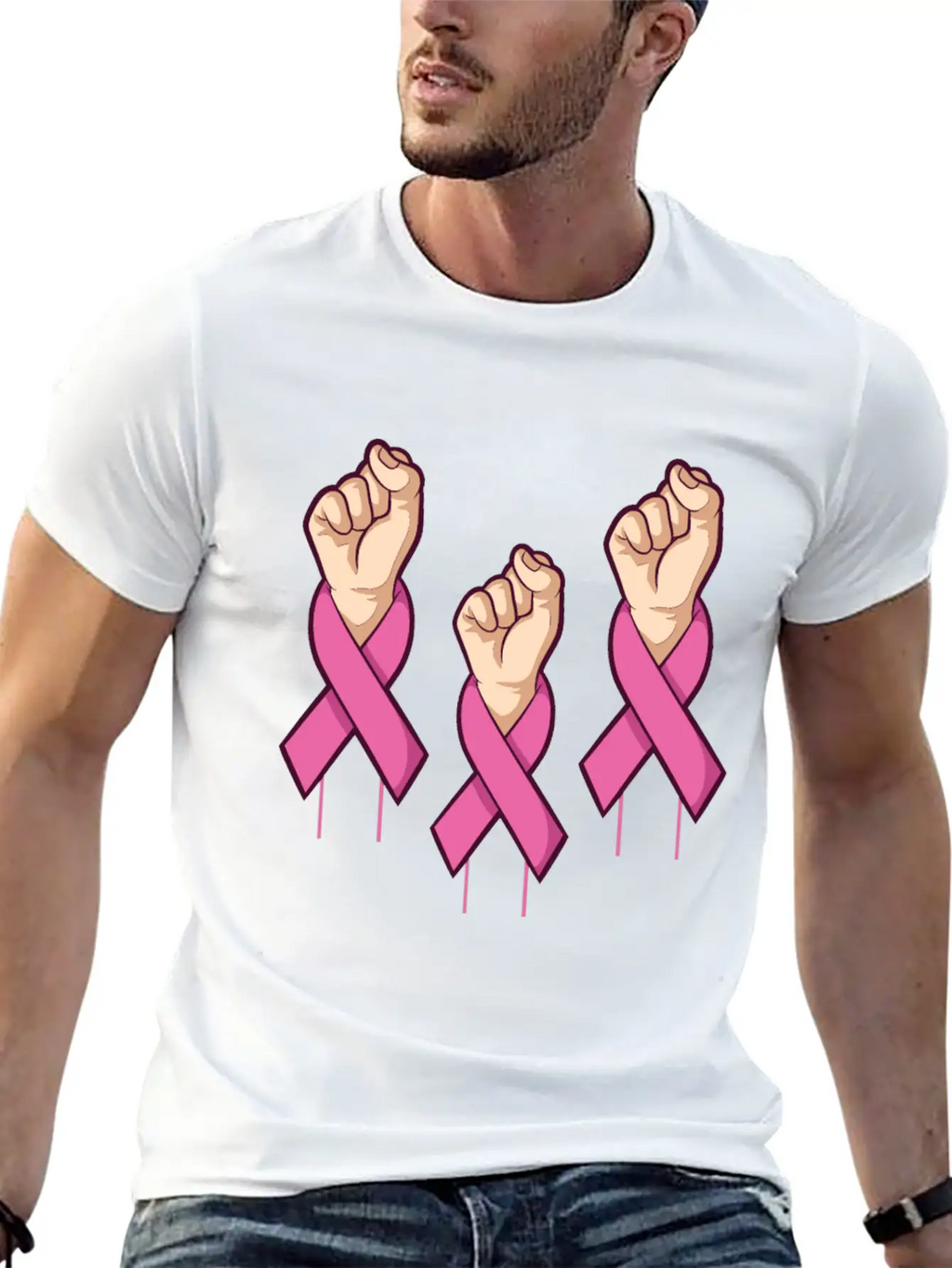 Miscellaneous Fight Cancer Breathable Soft Cotton T-Shirt – Timeless Casual Look