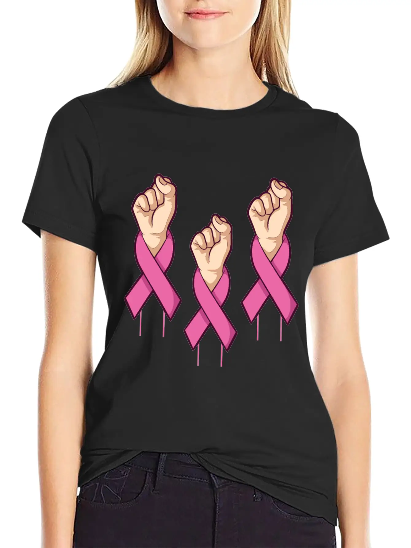 Miscellaneous Fight Cancer Breathable Soft Cotton T-Shirt – Timeless Casual Look