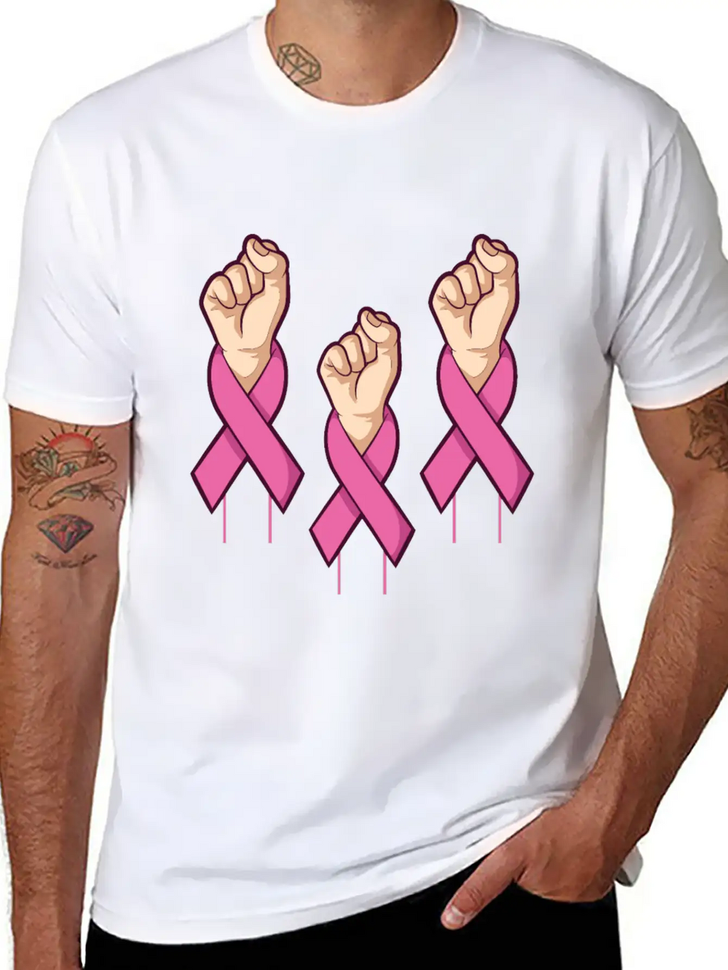 Miscellaneous Fight Cancer Breathable Soft Cotton T-Shirt – Timeless Casual Look