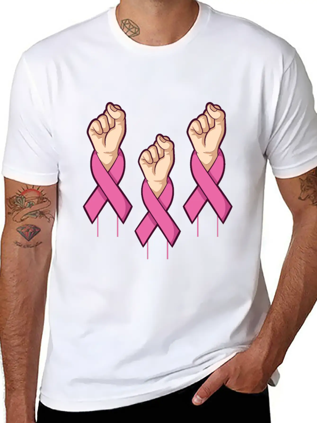 Miscellaneous Fight Cancer Breathable Soft Cotton T-Shirt – Timeless Casual Look
