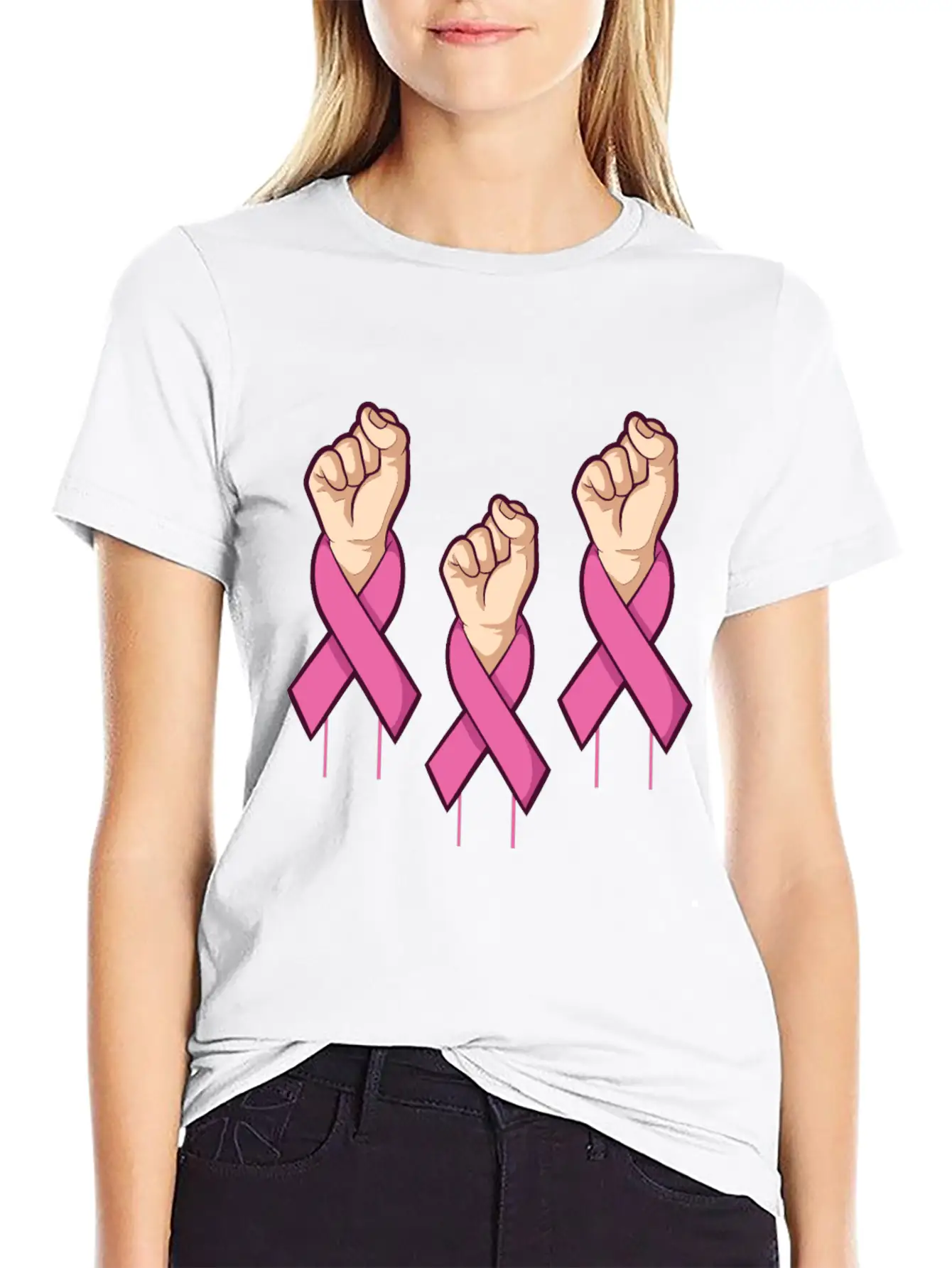 Miscellaneous Fight Cancer Breathable Soft Cotton T-Shirt – Timeless Casual Look