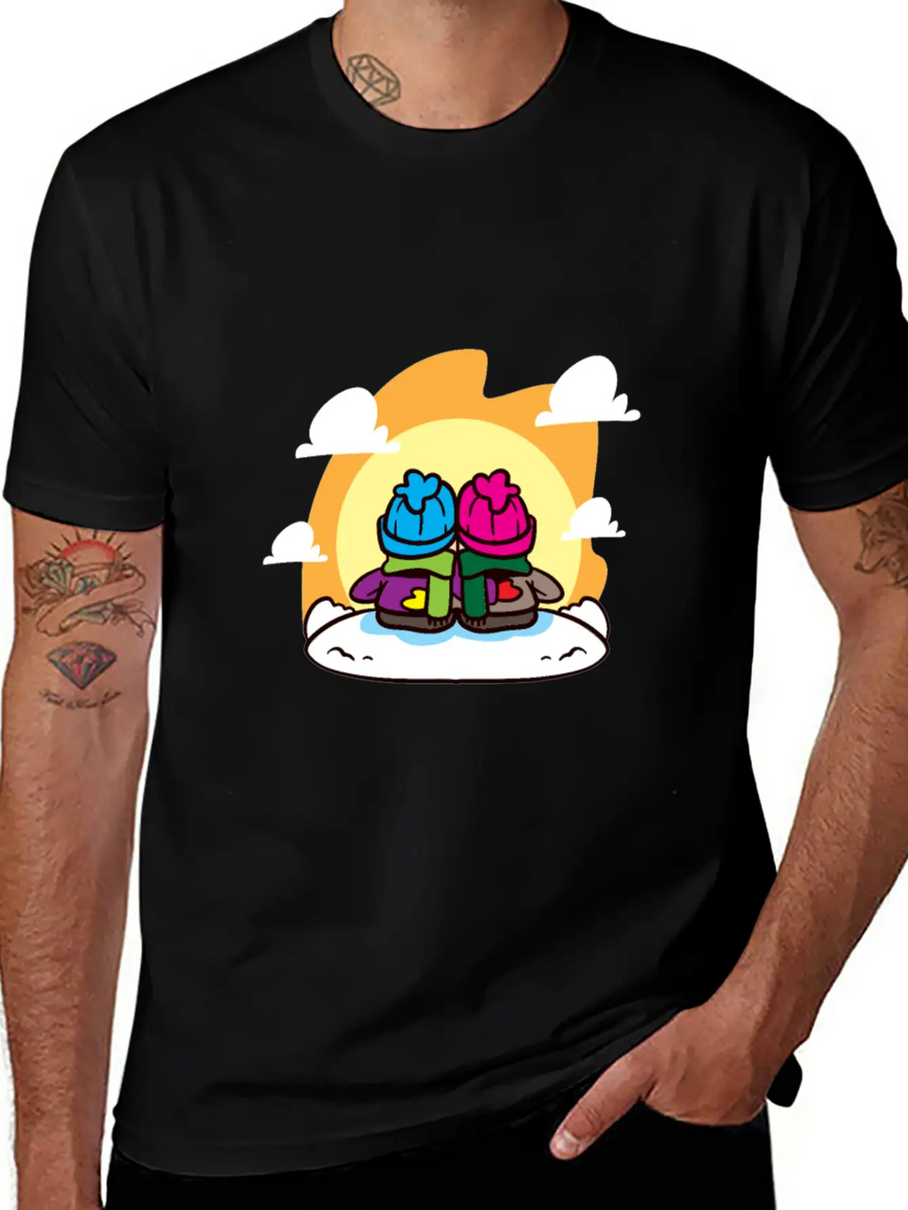Miscellaneous Sun On Horizon Casual Graphic T-Shirt – Simple And Comfortable Daily Wear