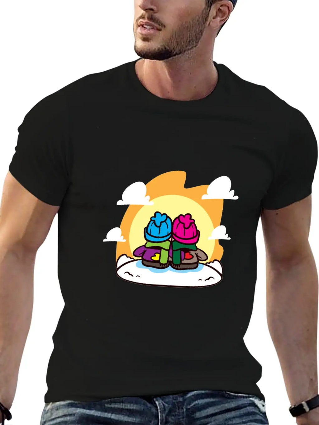 Miscellaneous Sun On Horizon Casual Graphic T-Shirt – Simple And Comfortable Daily Wear