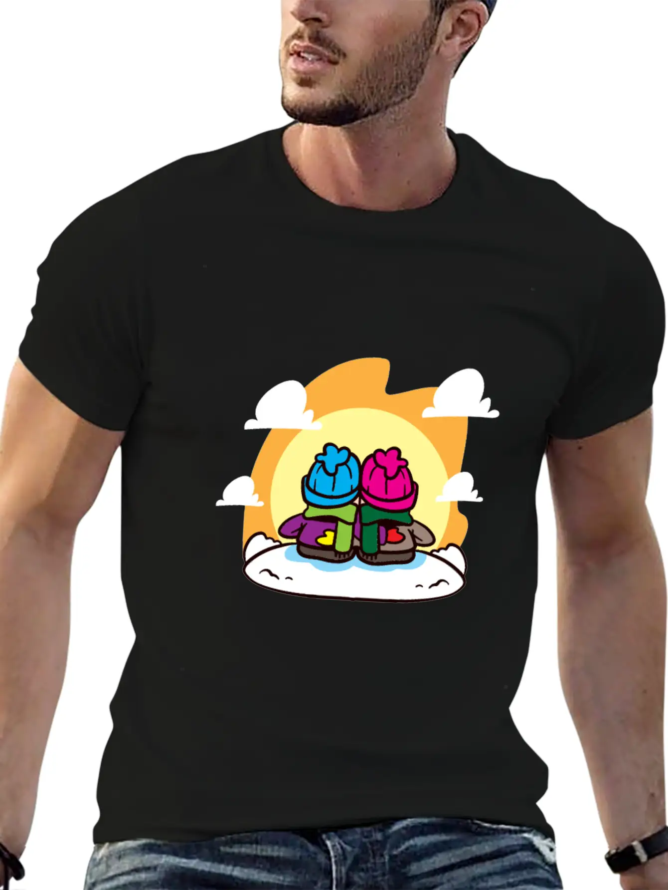 Miscellaneous Sun On Horizon Casual Graphic T-Shirt – Simple And Comfortable Daily Wear