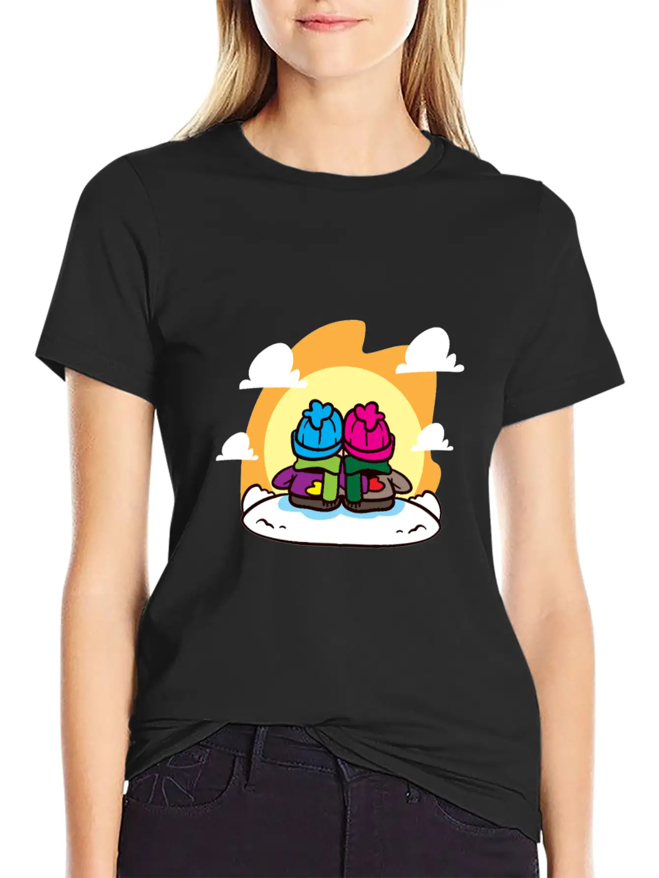Miscellaneous Sun On Horizon Casual Graphic T-Shirt – Simple And Comfortable Daily Wear