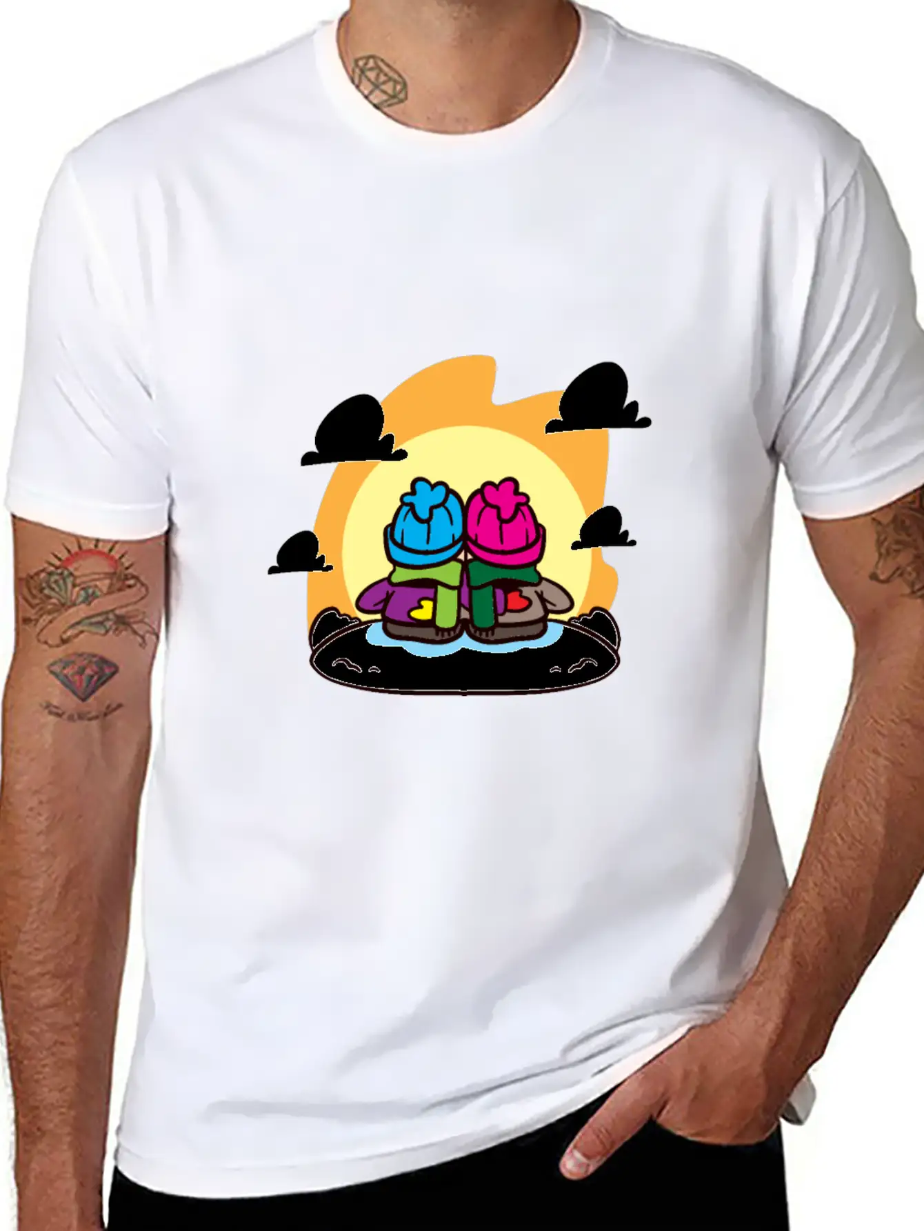 Miscellaneous Sun On Horizon Casual Graphic T-Shirt – Simple And Comfortable Daily Wear
